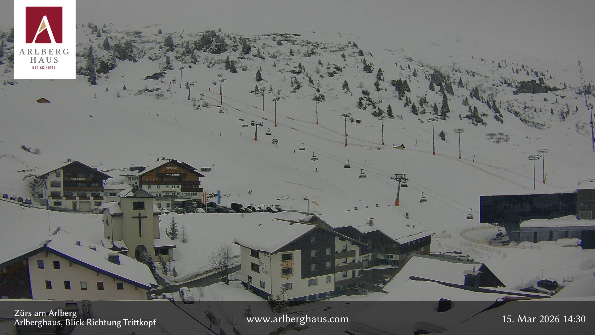 Archiv Foto Webcam Zürs: Hotel Arlberghaus