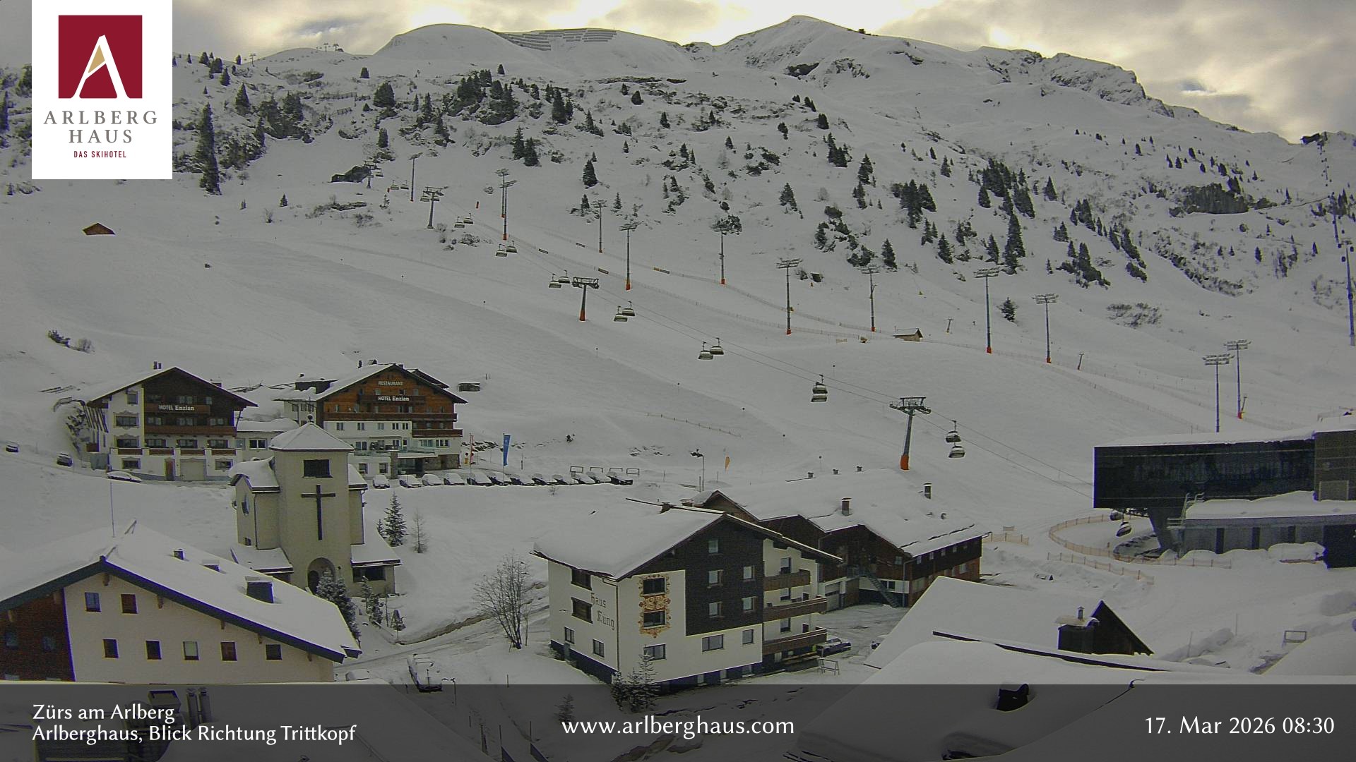 Archiv Foto Webcam Zürs: Hotel Arlberghaus