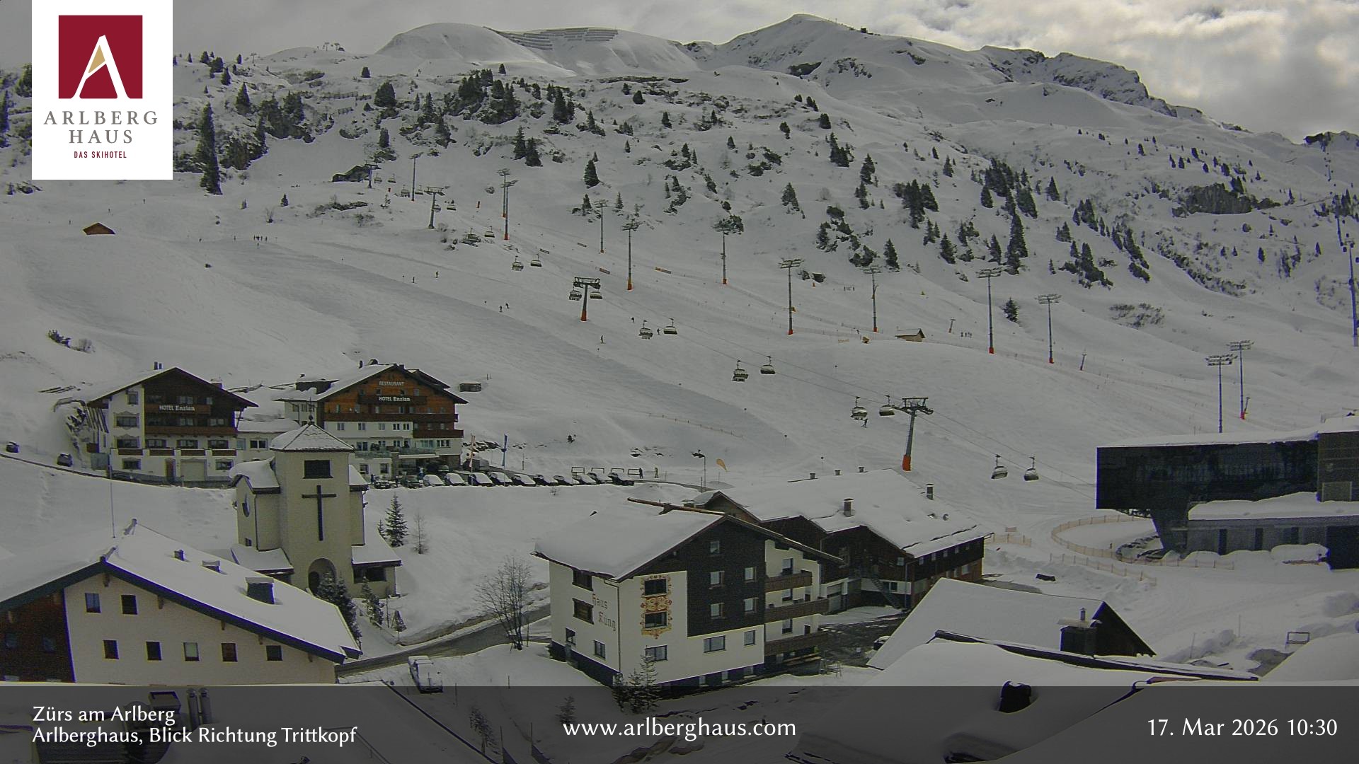 Archiv Foto Webcam Zürs: Hotel Arlberghaus