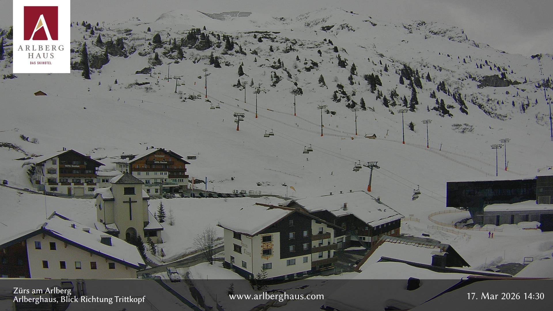 Archiv Foto Webcam Zürs: Hotel Arlberghaus