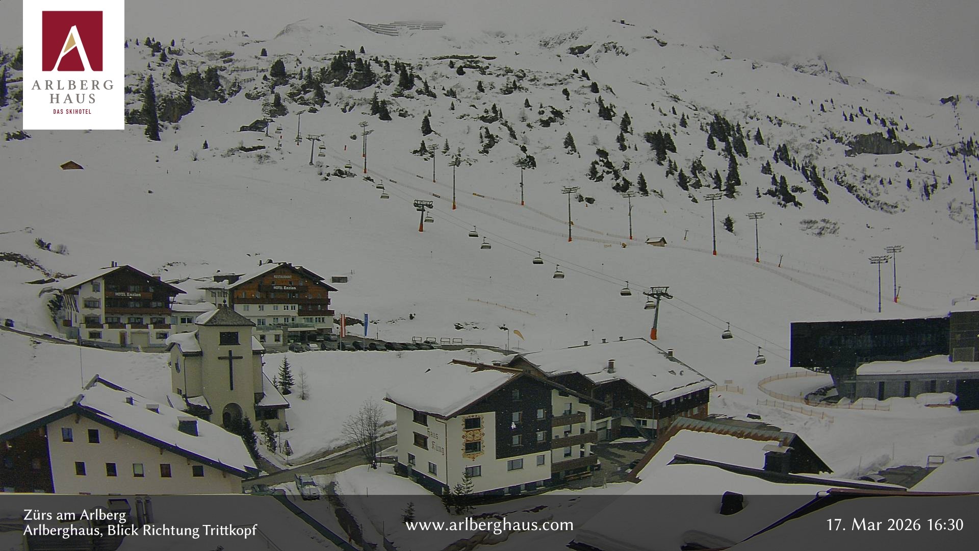 Archiv Foto Webcam Zürs: Hotel Arlberghaus