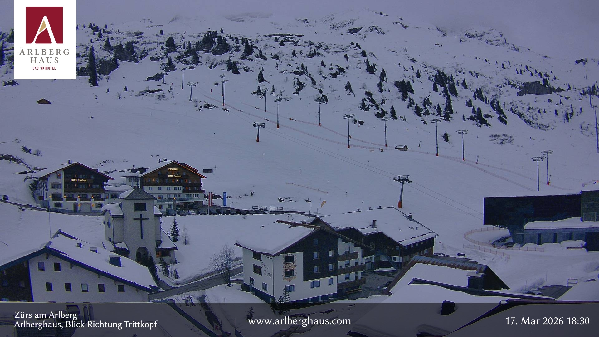 Archived image Webcam Arlberghaus at Zuers