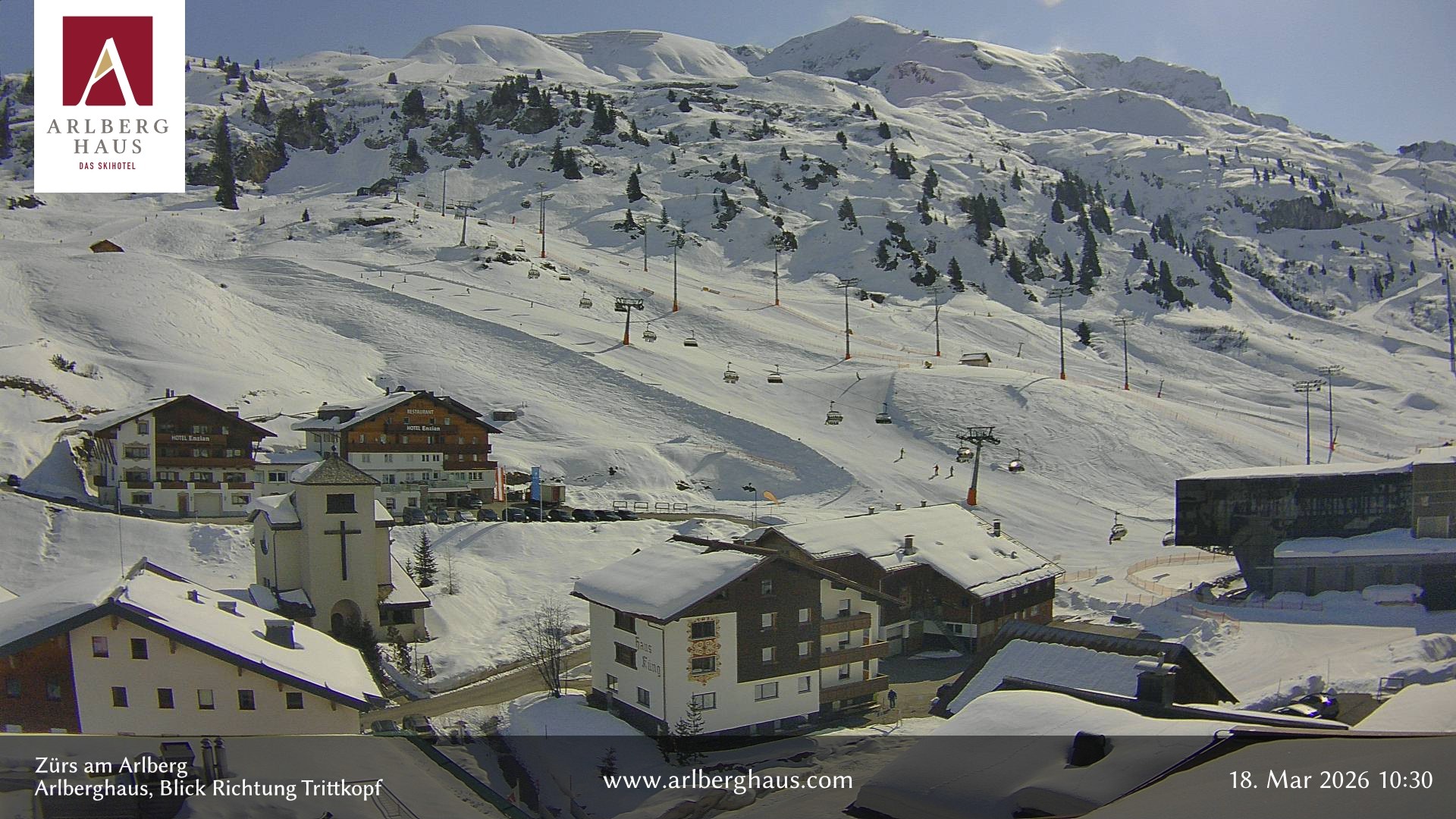 Archiv Foto Webcam Zürs: Hotel Arlberghaus