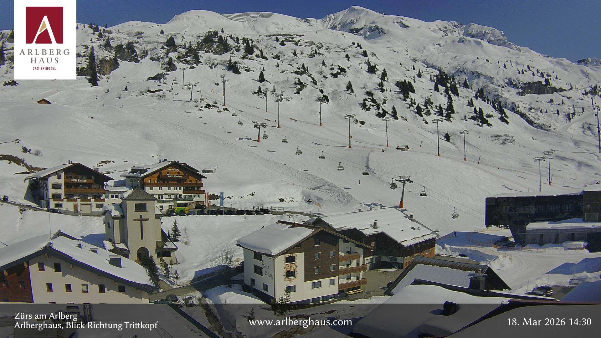 Archiv Foto Webcam Zürs: Hotel Arlberghaus