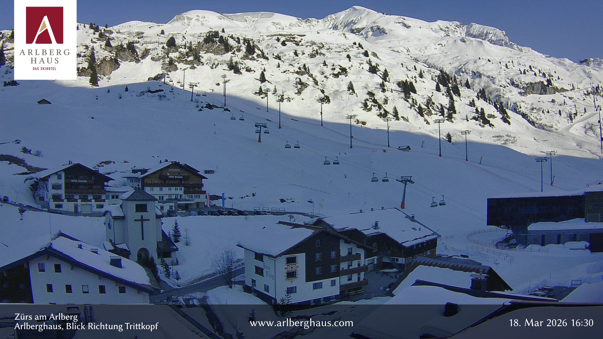 Archiv Foto Webcam Zürs: Hotel Arlberghaus