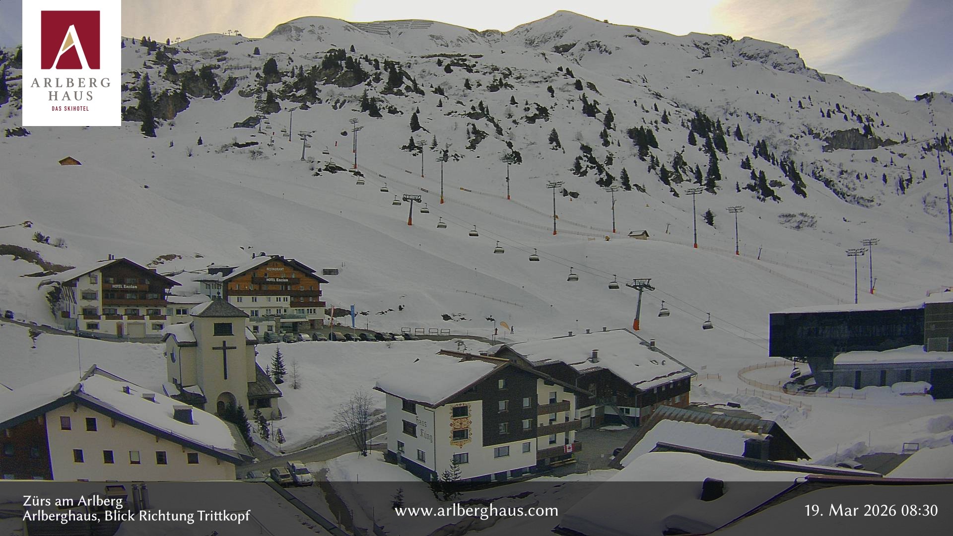 Archiv Foto Webcam Zürs: Hotel Arlberghaus