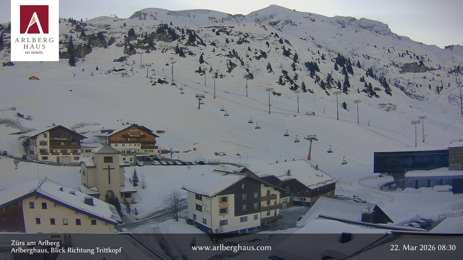 Archiv Foto Webcam Zürs: Hotel Arlberghaus