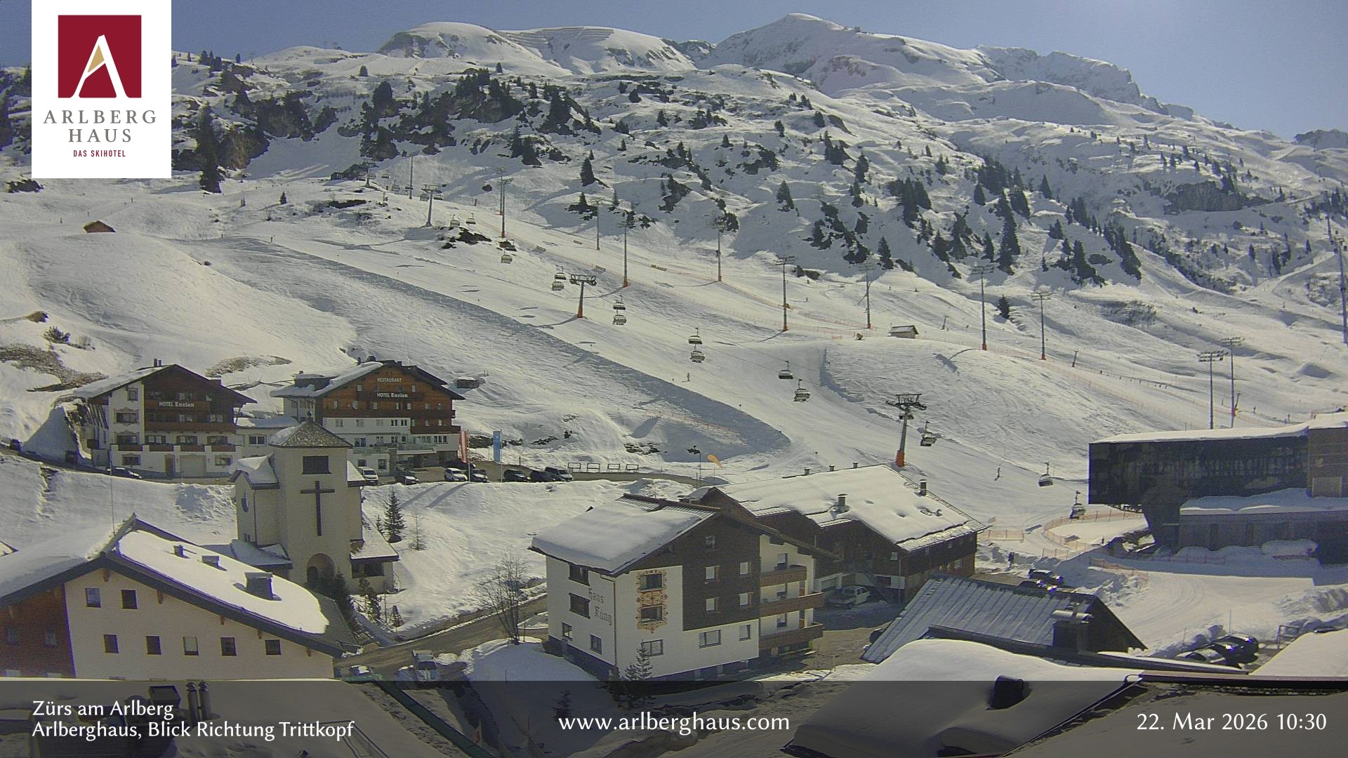 Archiv Foto Webcam Zürs: Hotel Arlberghaus