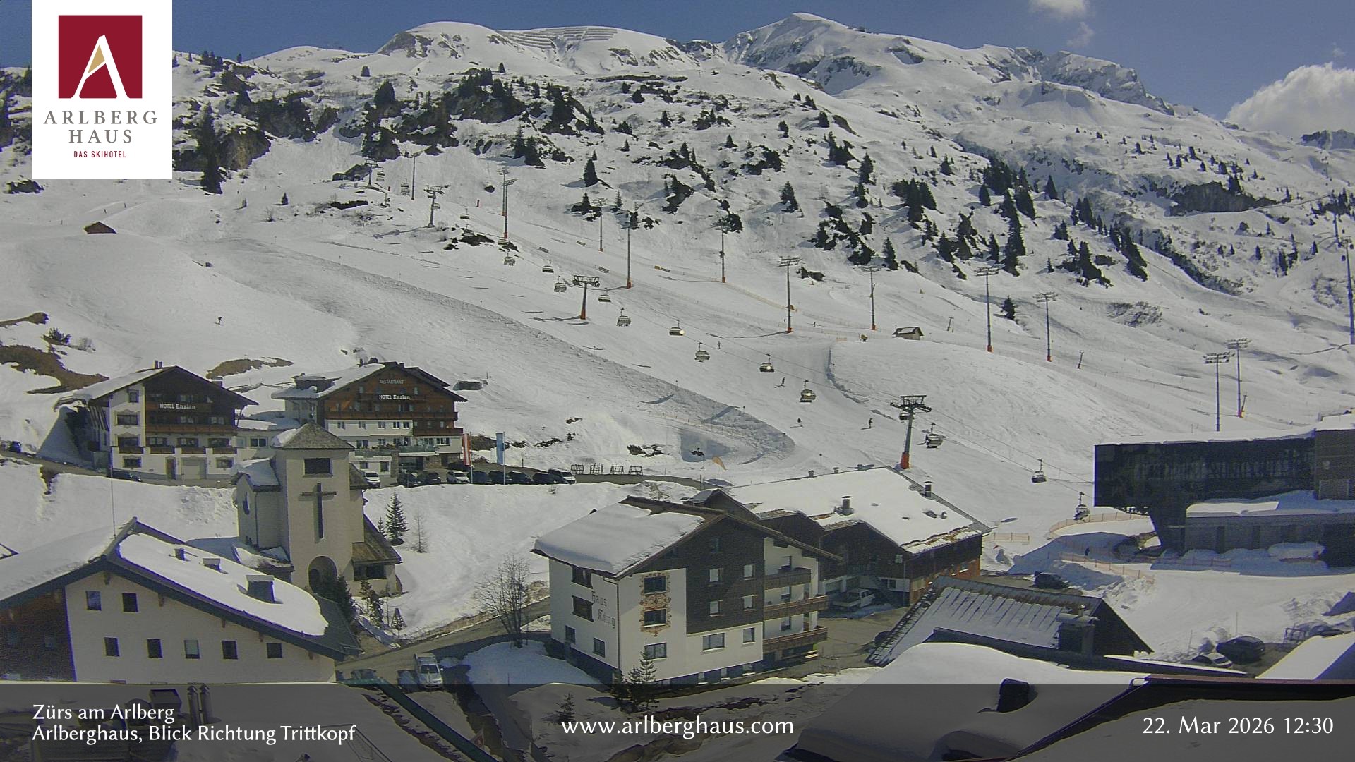 Archiv Foto Webcam Zürs: Hotel Arlberghaus