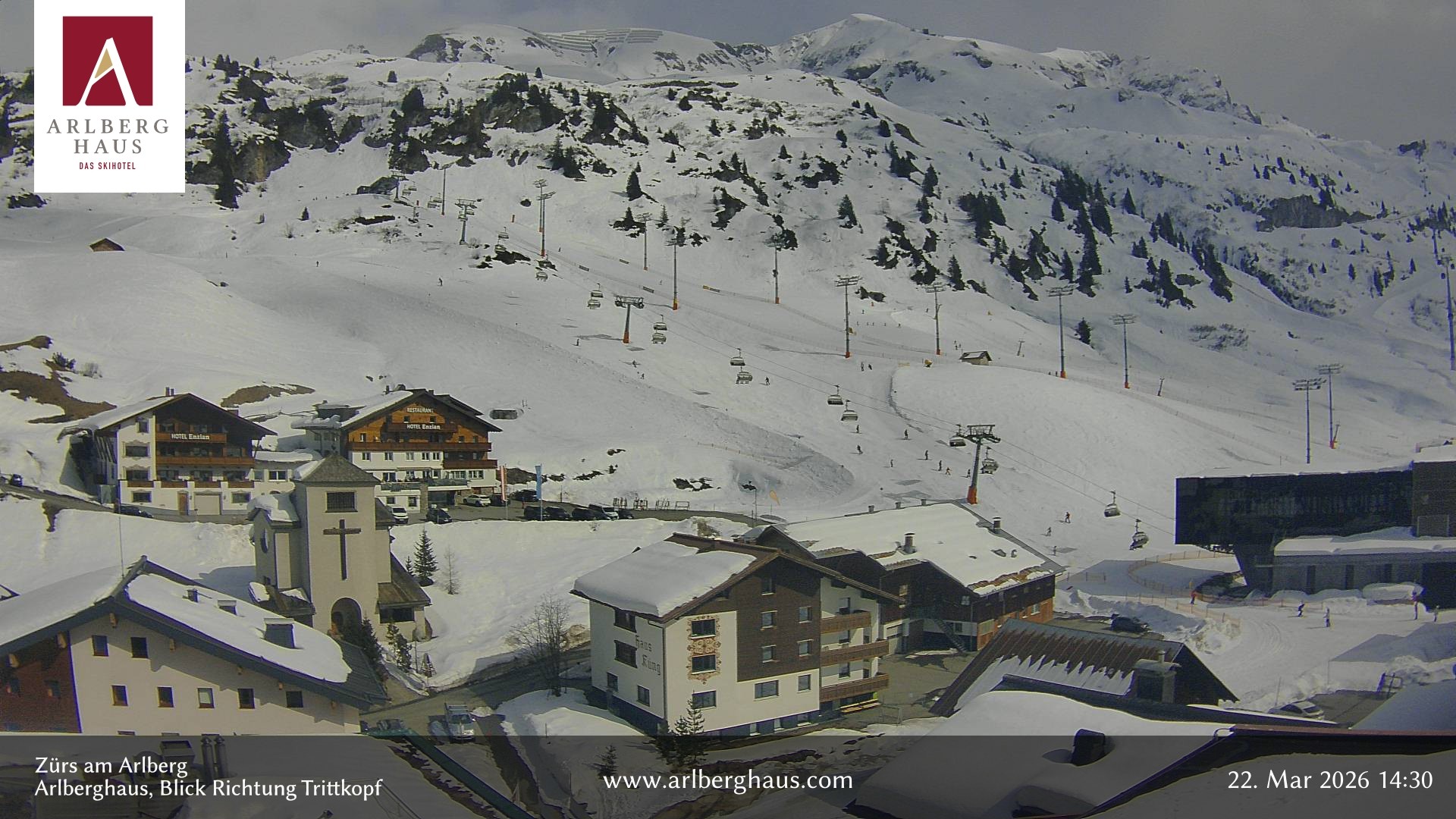 Archiv Foto Webcam Zürs: Hotel Arlberghaus