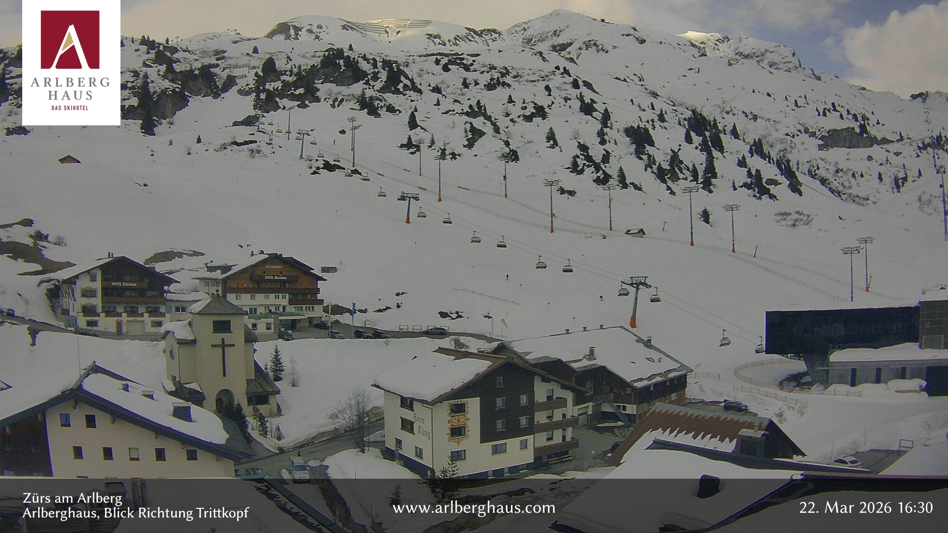 Archiv Foto Webcam Zürs: Hotel Arlberghaus