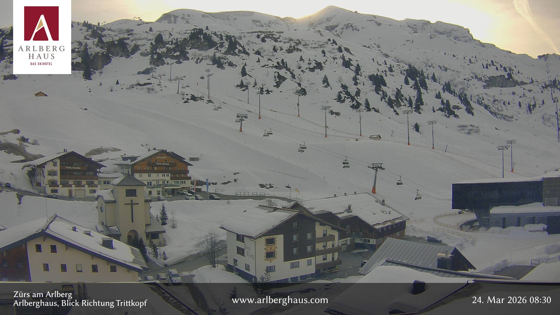 Archiv Foto Webcam Zürs: Hotel Arlberghaus