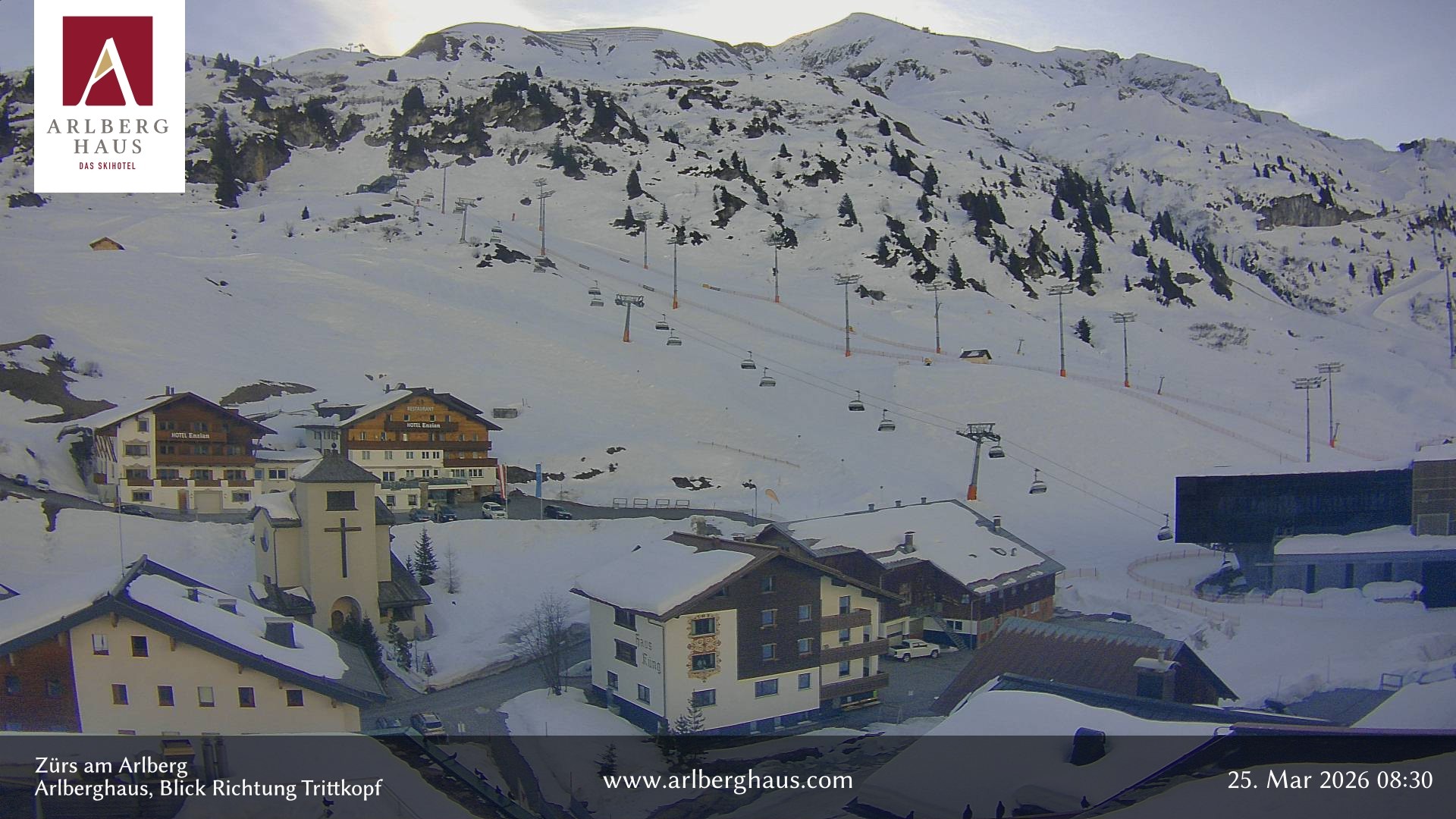 Archiv Foto Webcam Zürs: Hotel Arlberghaus