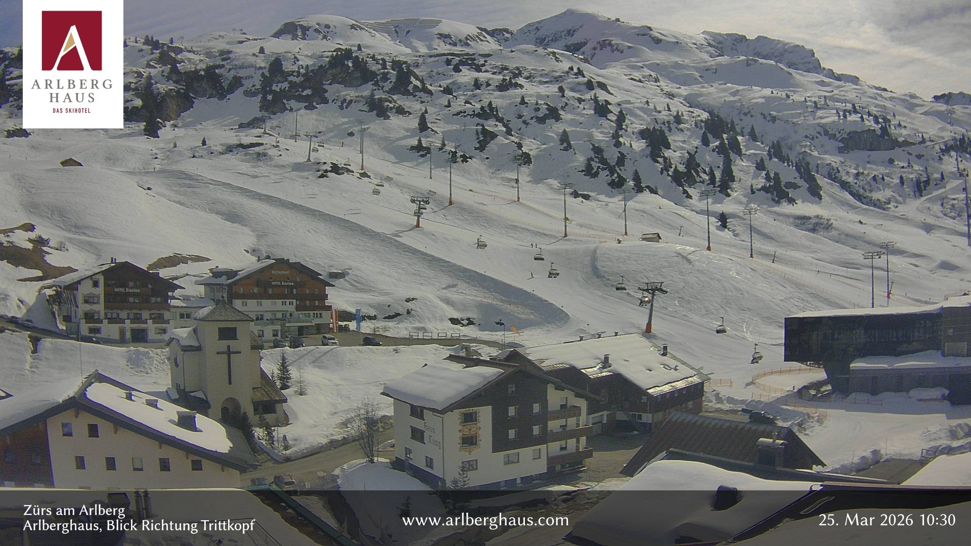 Archiv Foto Webcam Zürs: Hotel Arlberghaus