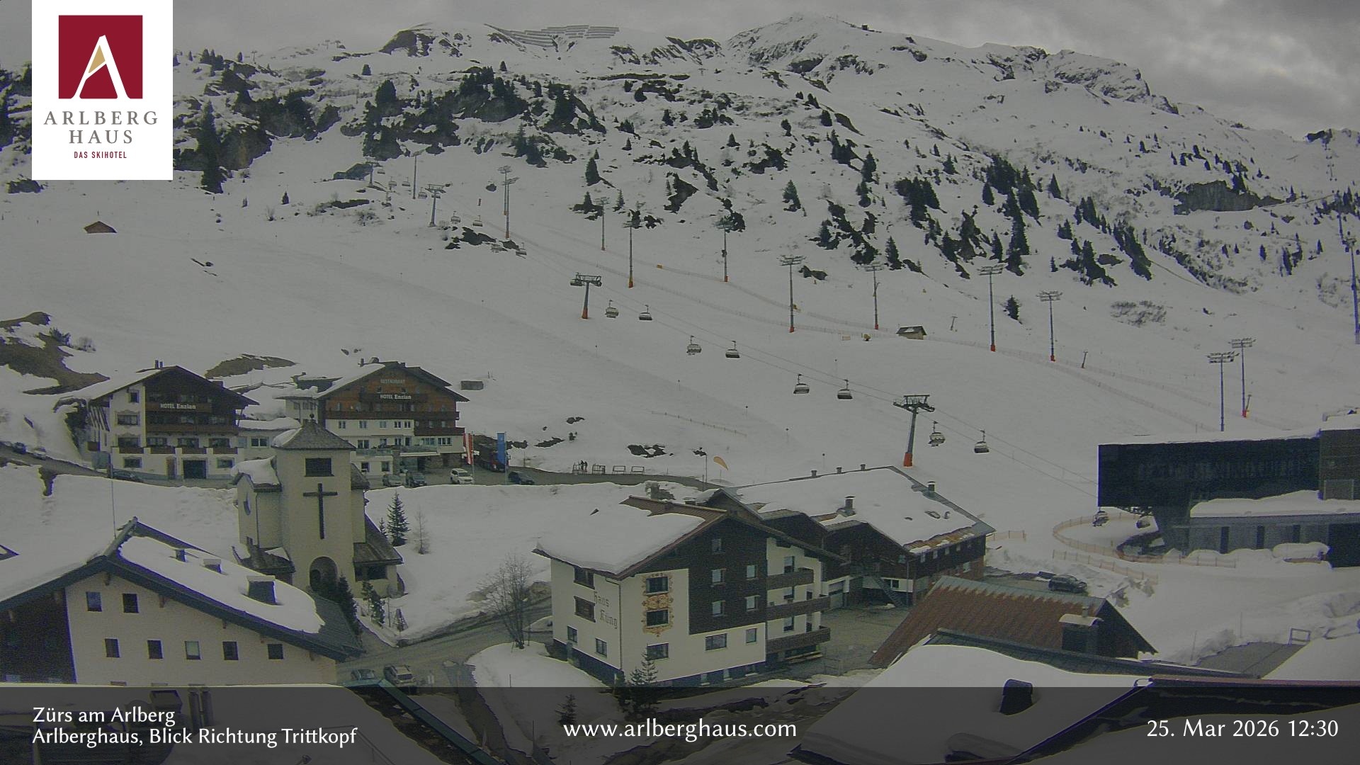 Archiv Foto Webcam Zürs: Hotel Arlberghaus