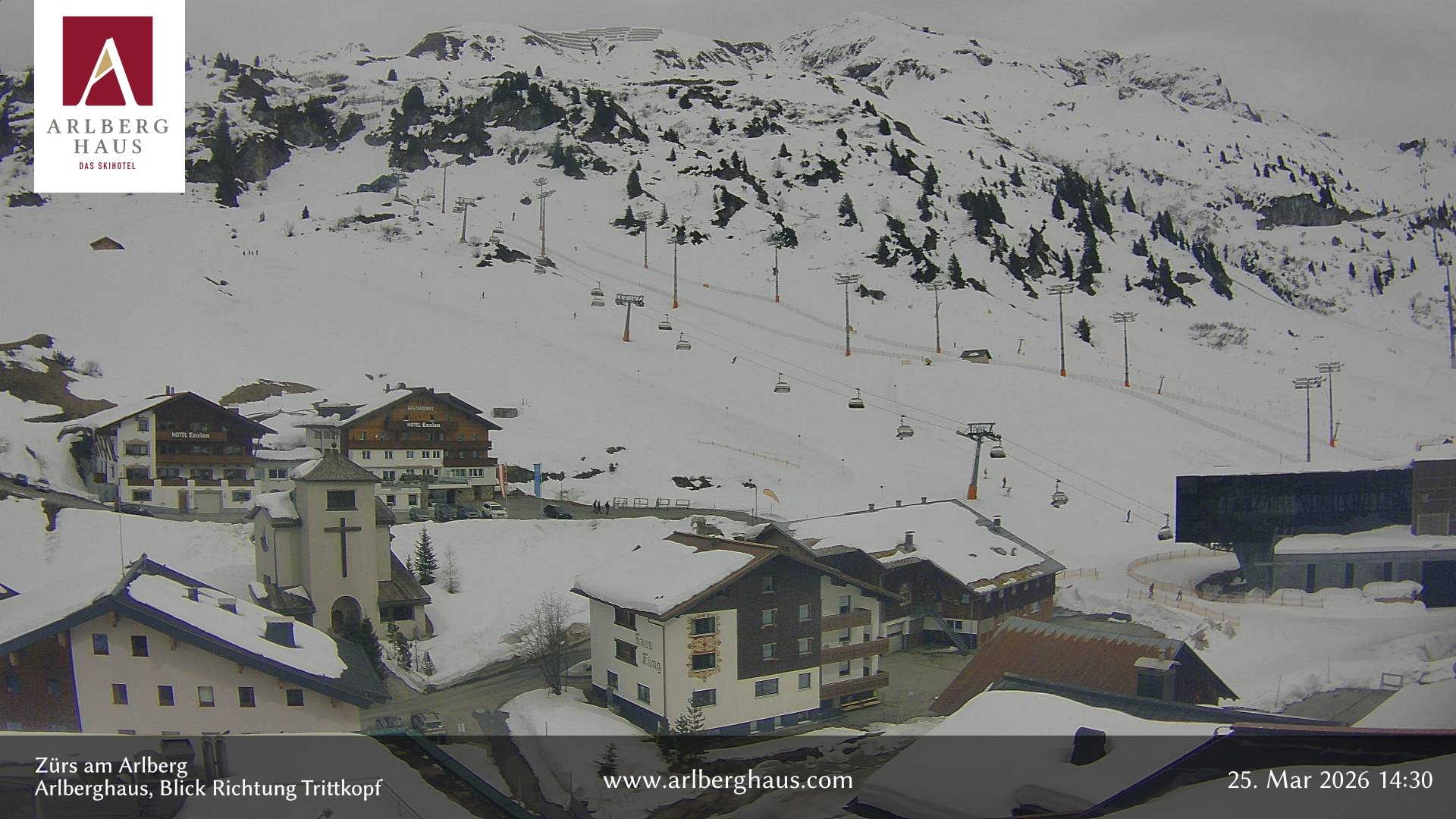 Archiv Foto Webcam Zürs: Hotel Arlberghaus