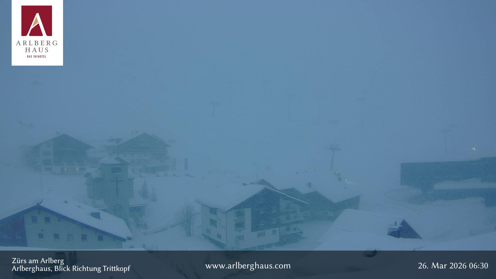 Archiv Foto Webcam Zürs: Hotel Arlberghaus