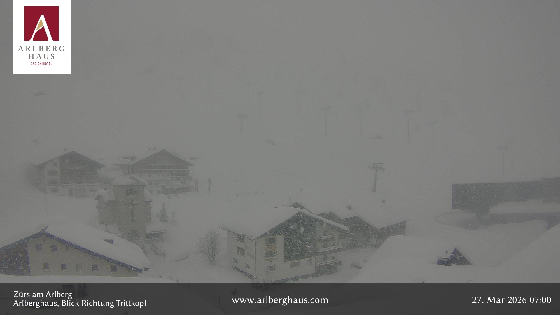 Archived image Webcam Arlberghaus at Zuers