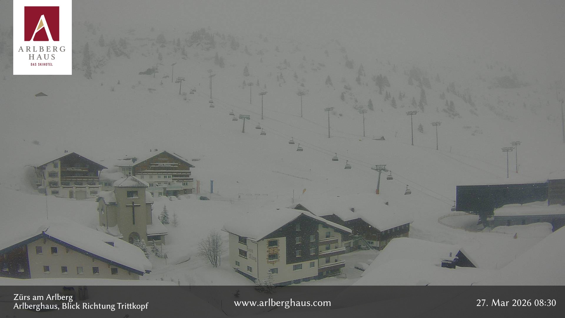 Archived image Webcam Arlberghaus at Zuers