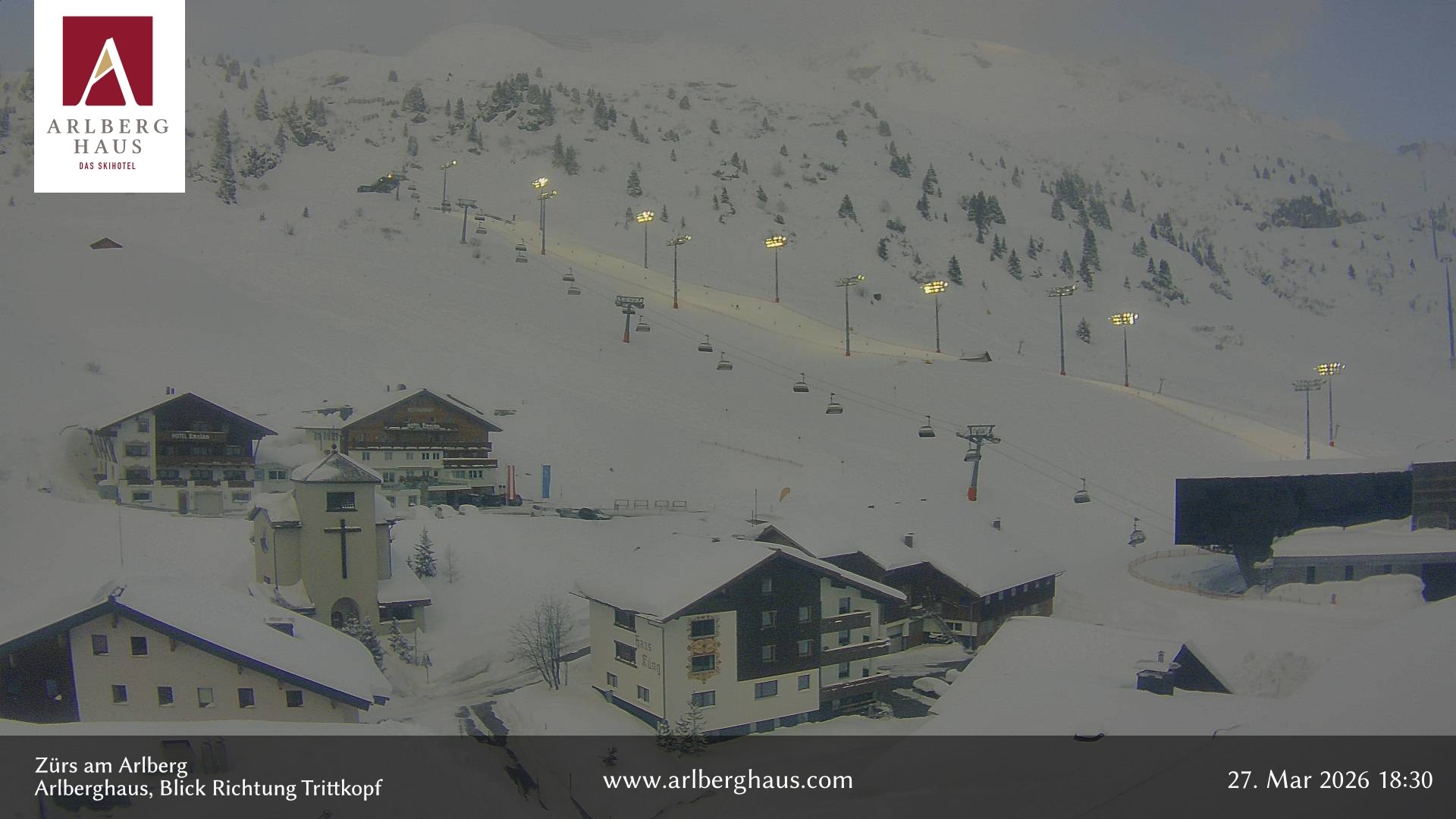 Archiv Foto Webcam Zürs: Hotel Arlberghaus