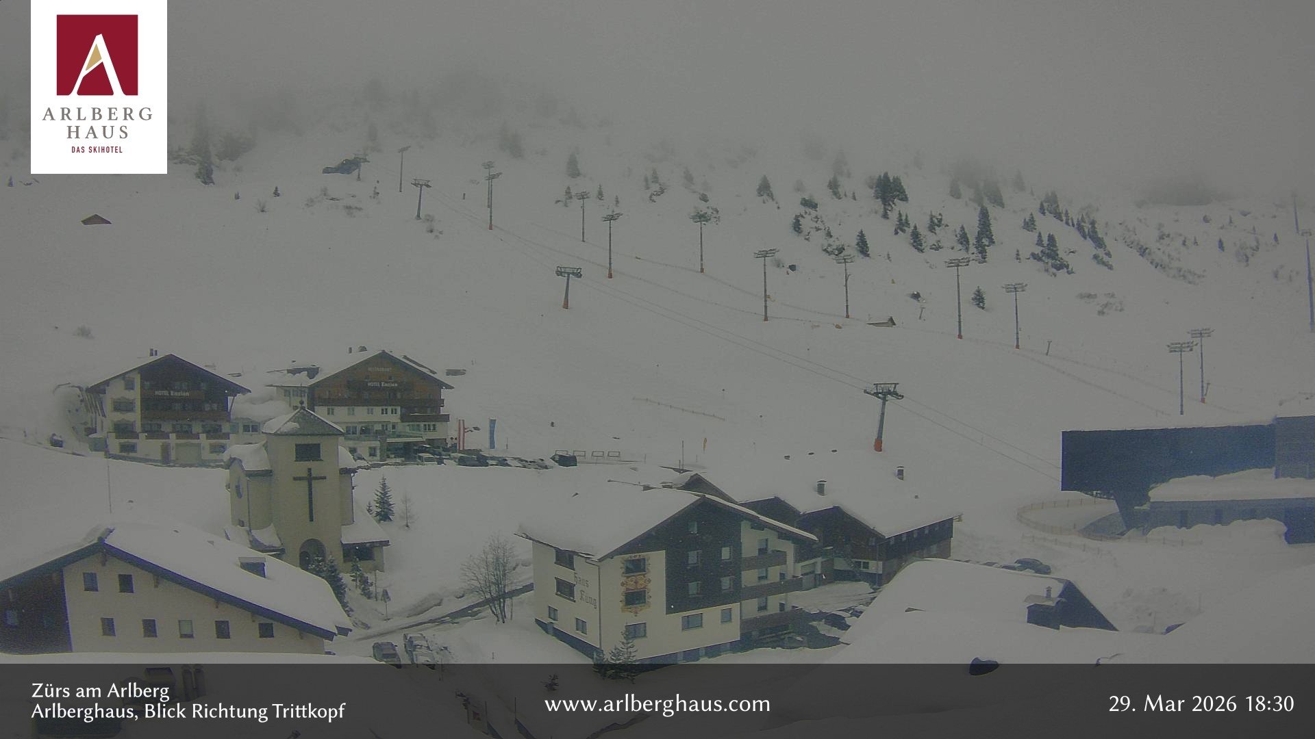 Archived image Webcam Arlberghaus at Zuers