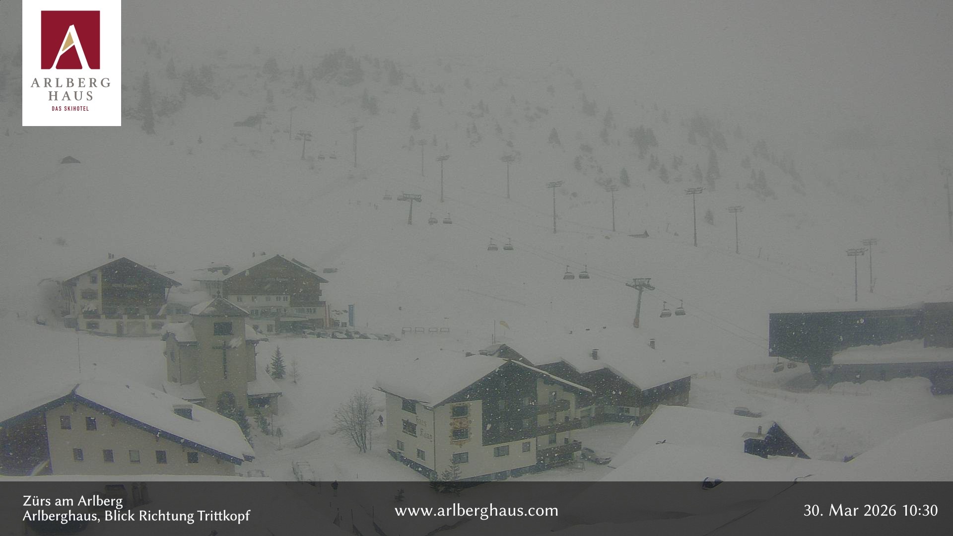 Archived image Webcam Arlberghaus at Zuers