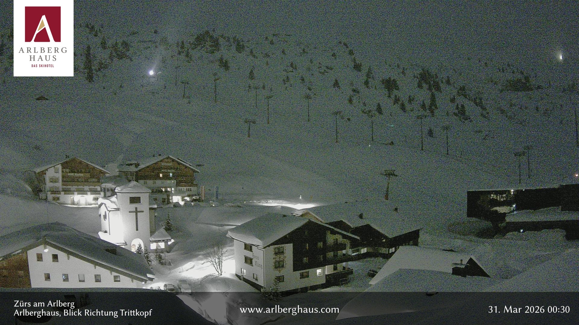Archiv Foto Webcam Zürs: Hotel Arlberghaus