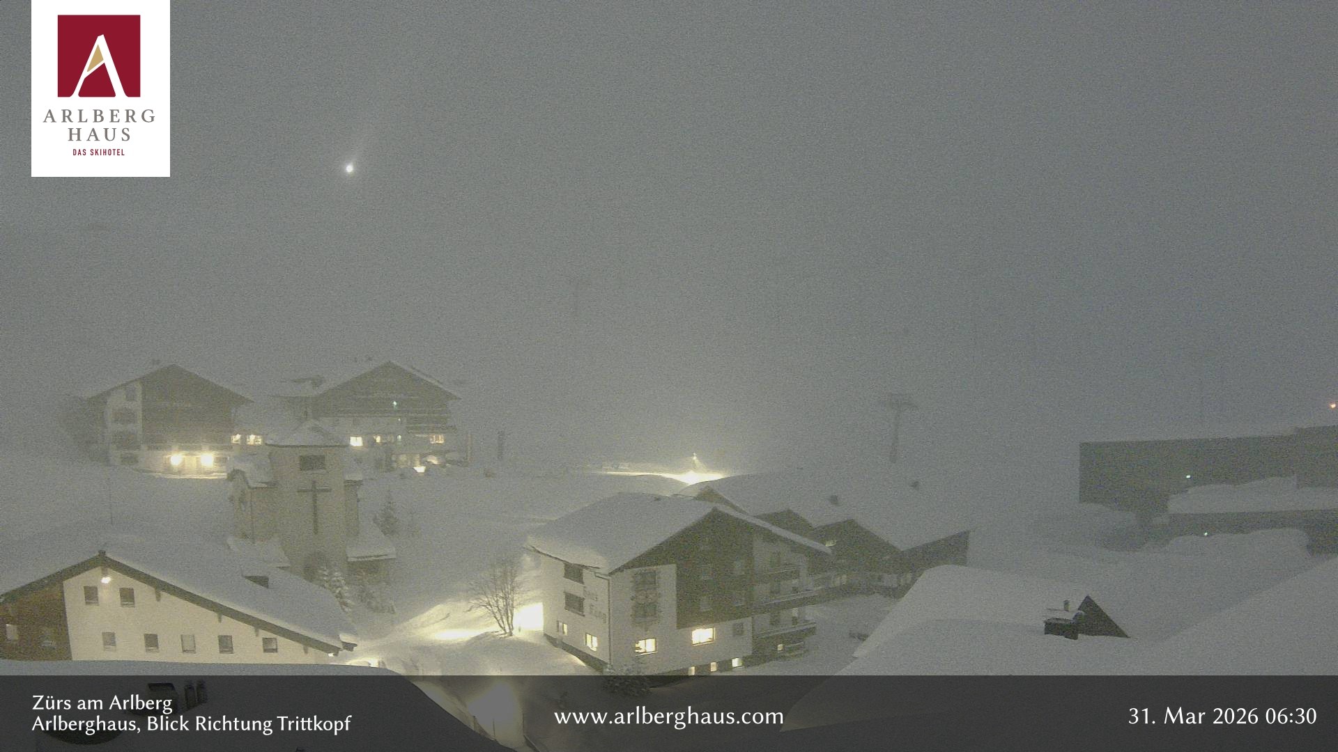 Archiv Foto Webcam Zürs: Hotel Arlberghaus