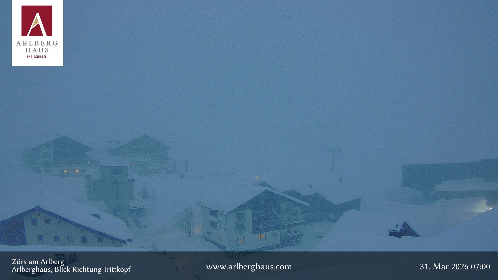 Archiv Foto Webcam Zürs: Hotel Arlberghaus