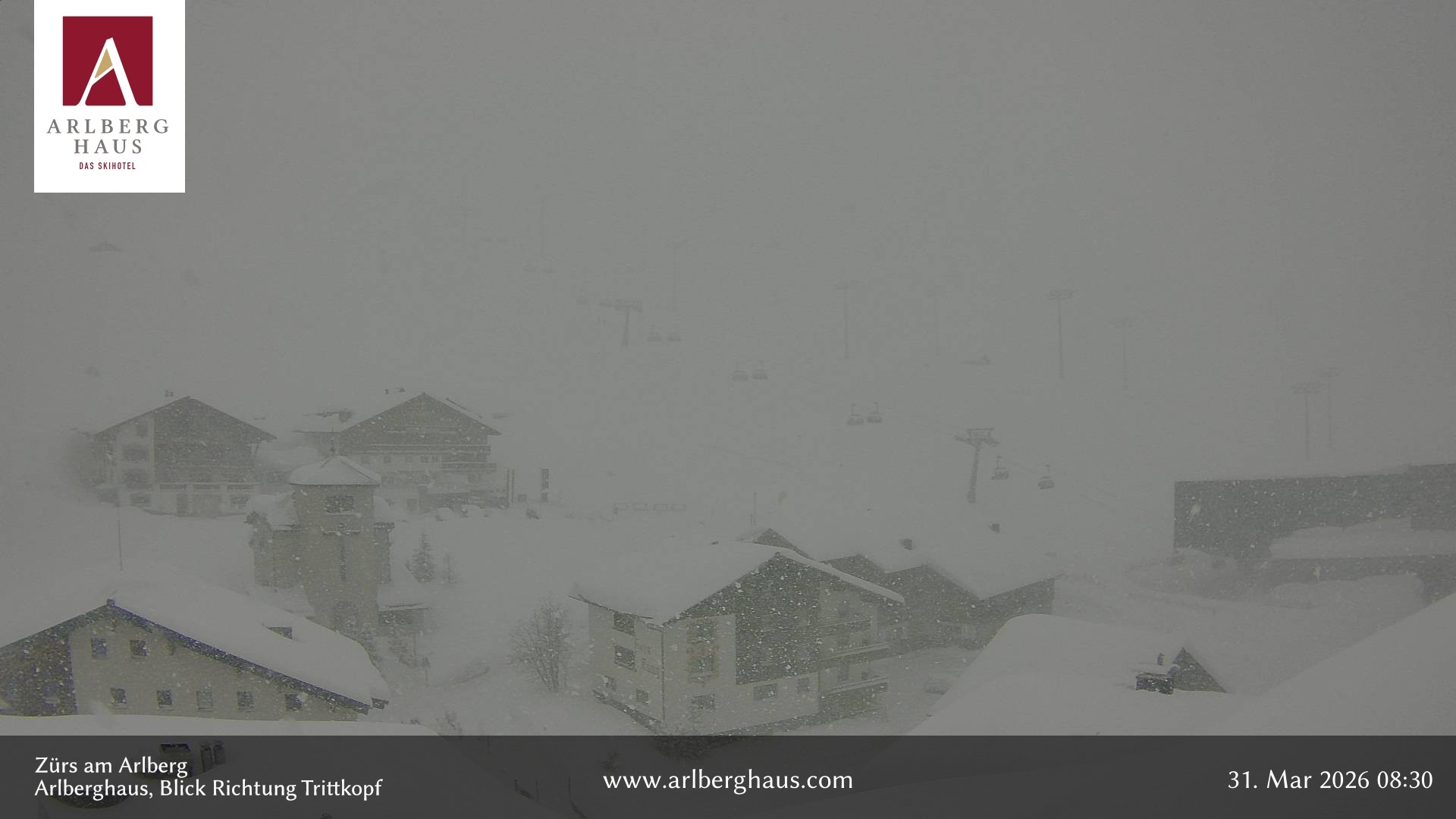 Archiv Foto Webcam Zürs: Hotel Arlberghaus