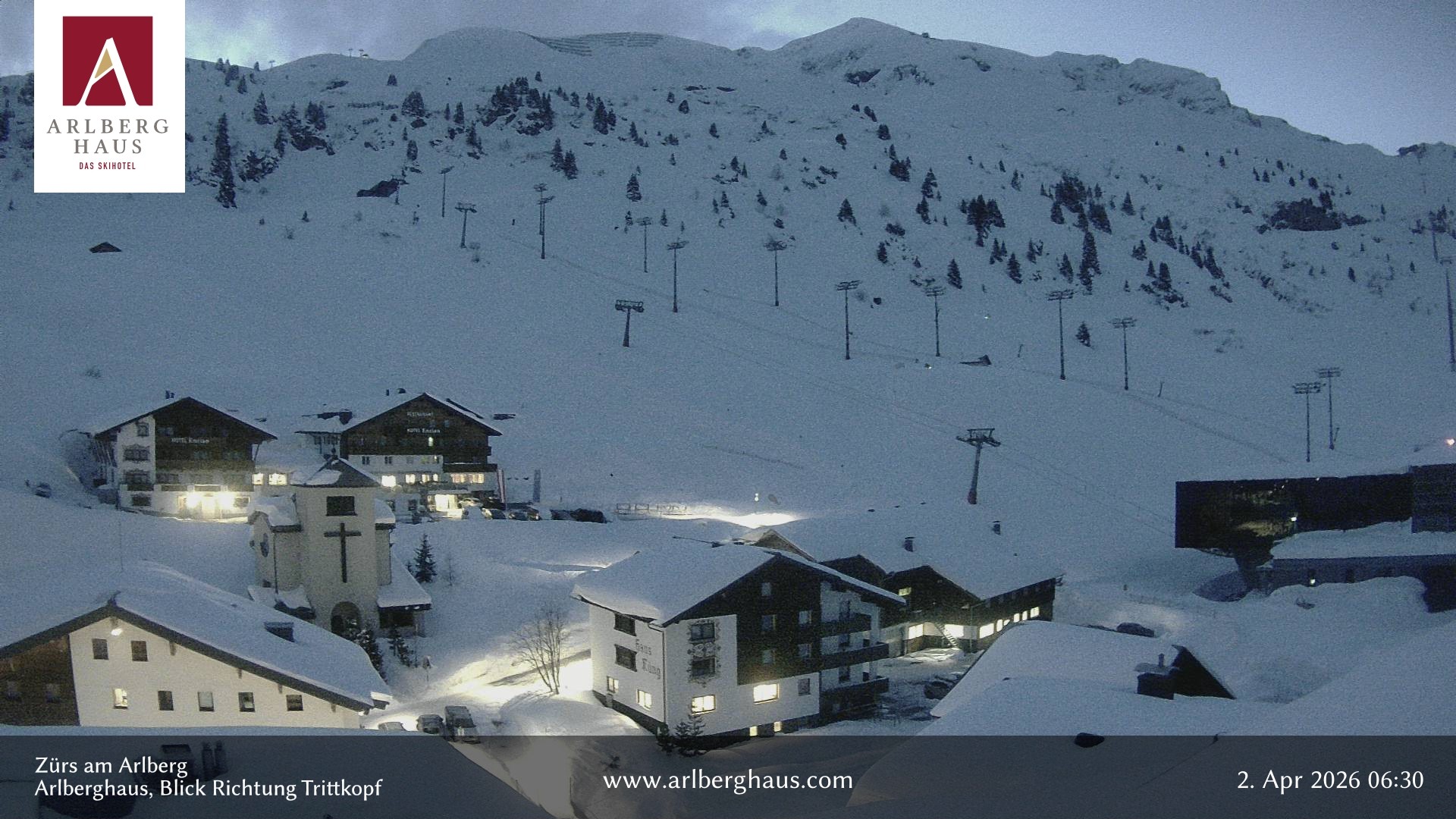 Archiv Foto Webcam Zürs: Hotel Arlberghaus