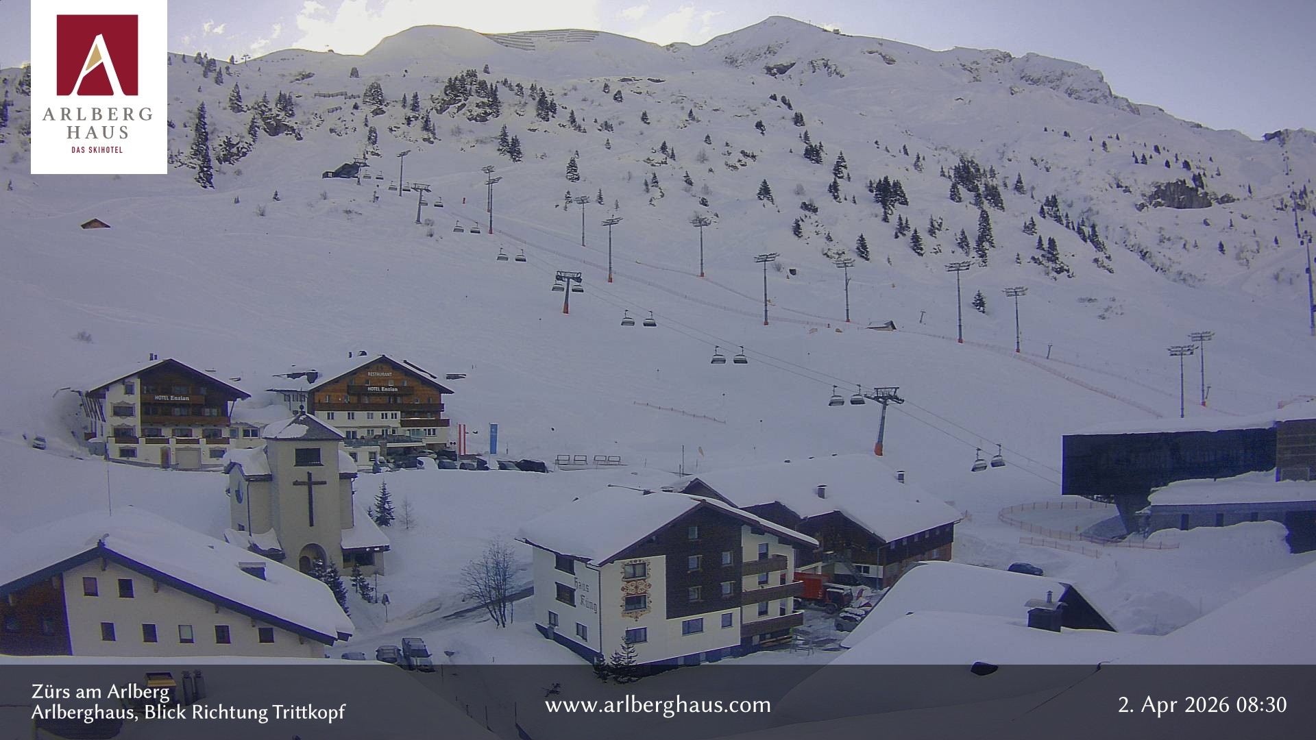 Archiv Foto Webcam Zürs: Hotel Arlberghaus