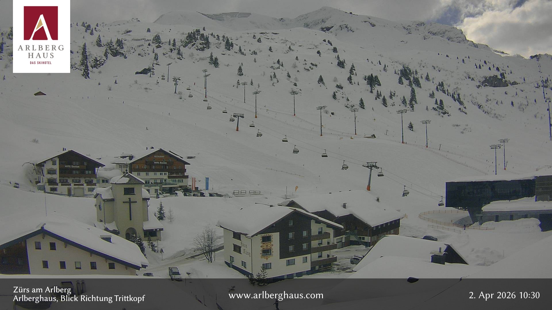 Archiv Foto Webcam Zürs: Hotel Arlberghaus