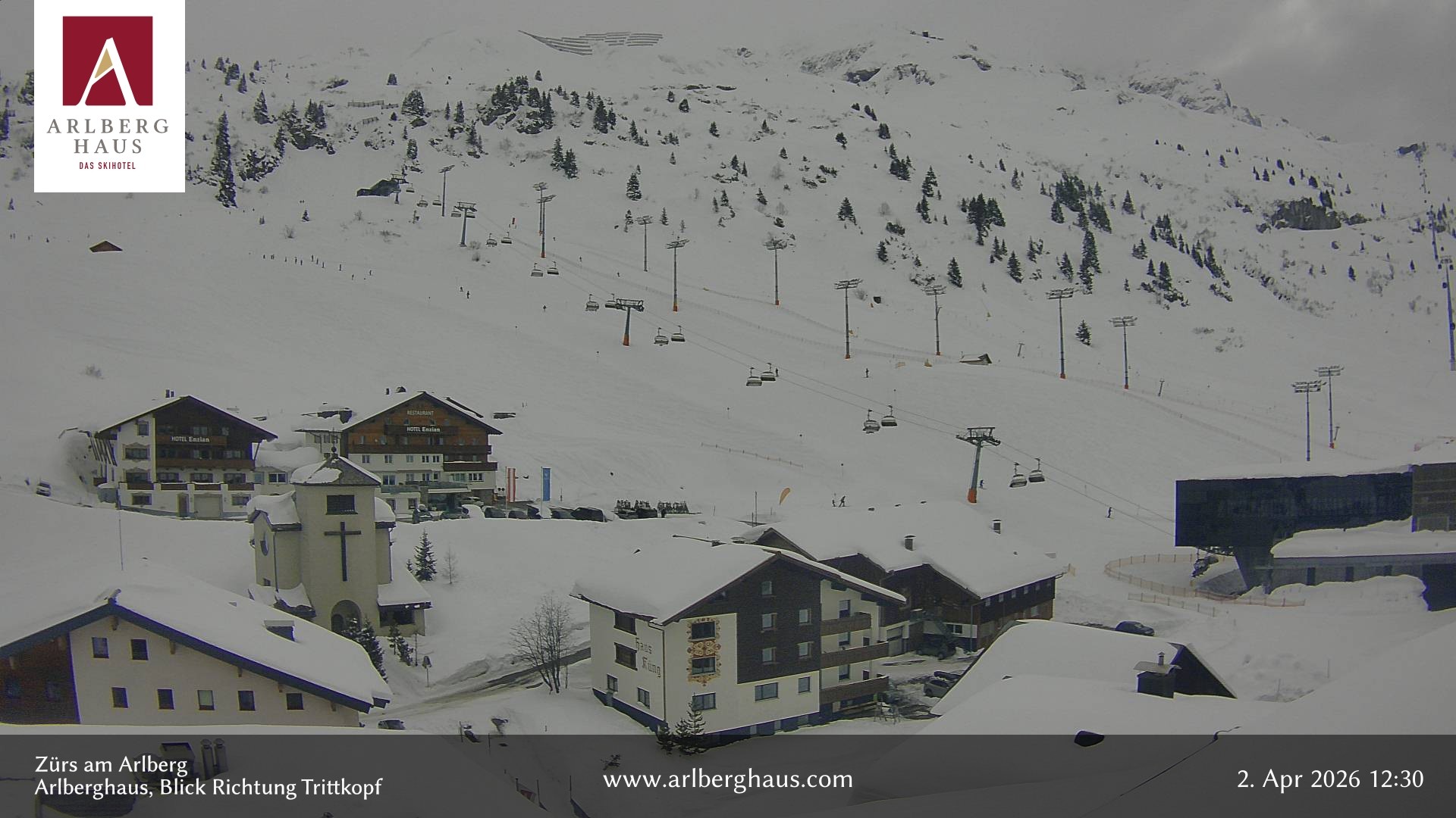 Archiv Foto Webcam Zürs: Hotel Arlberghaus