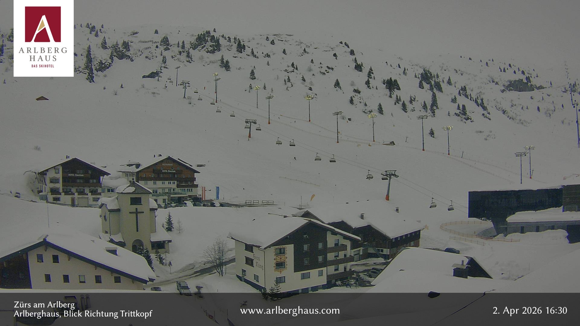 Archiv Foto Webcam Zürs: Hotel Arlberghaus