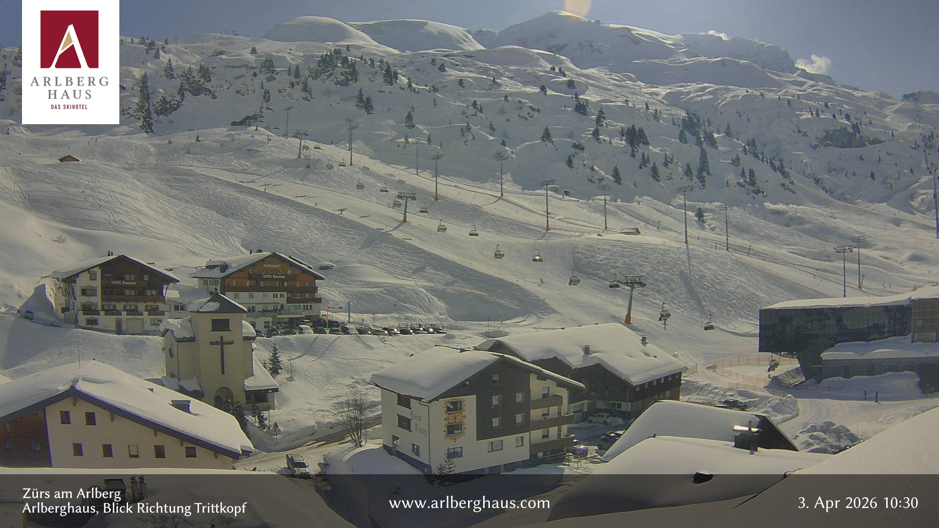 Archiv Foto Webcam Zürs: Hotel Arlberghaus