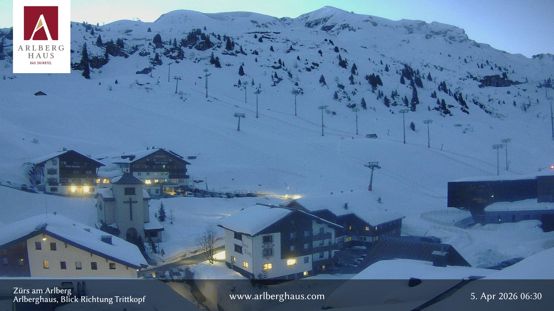 Archived image Webcam Arlberghaus at Zuers