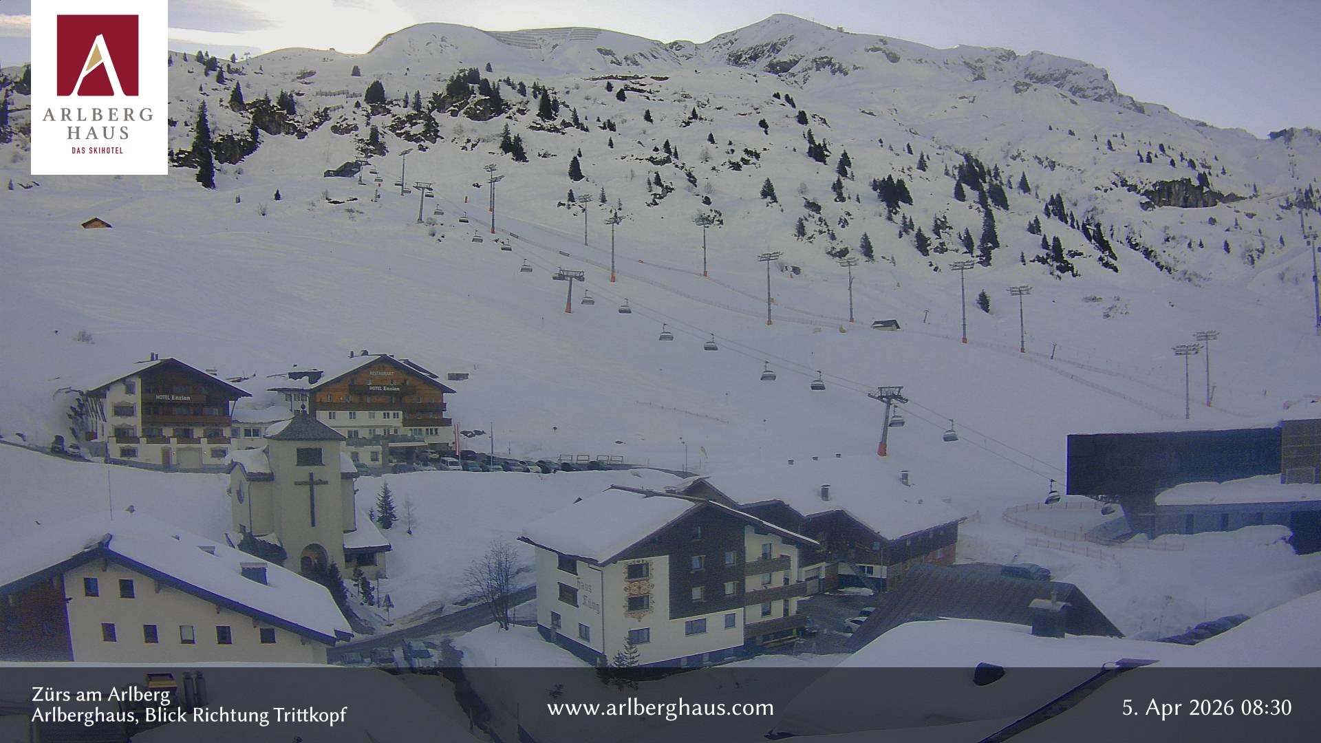 Archived image Webcam Arlberghaus at Zuers