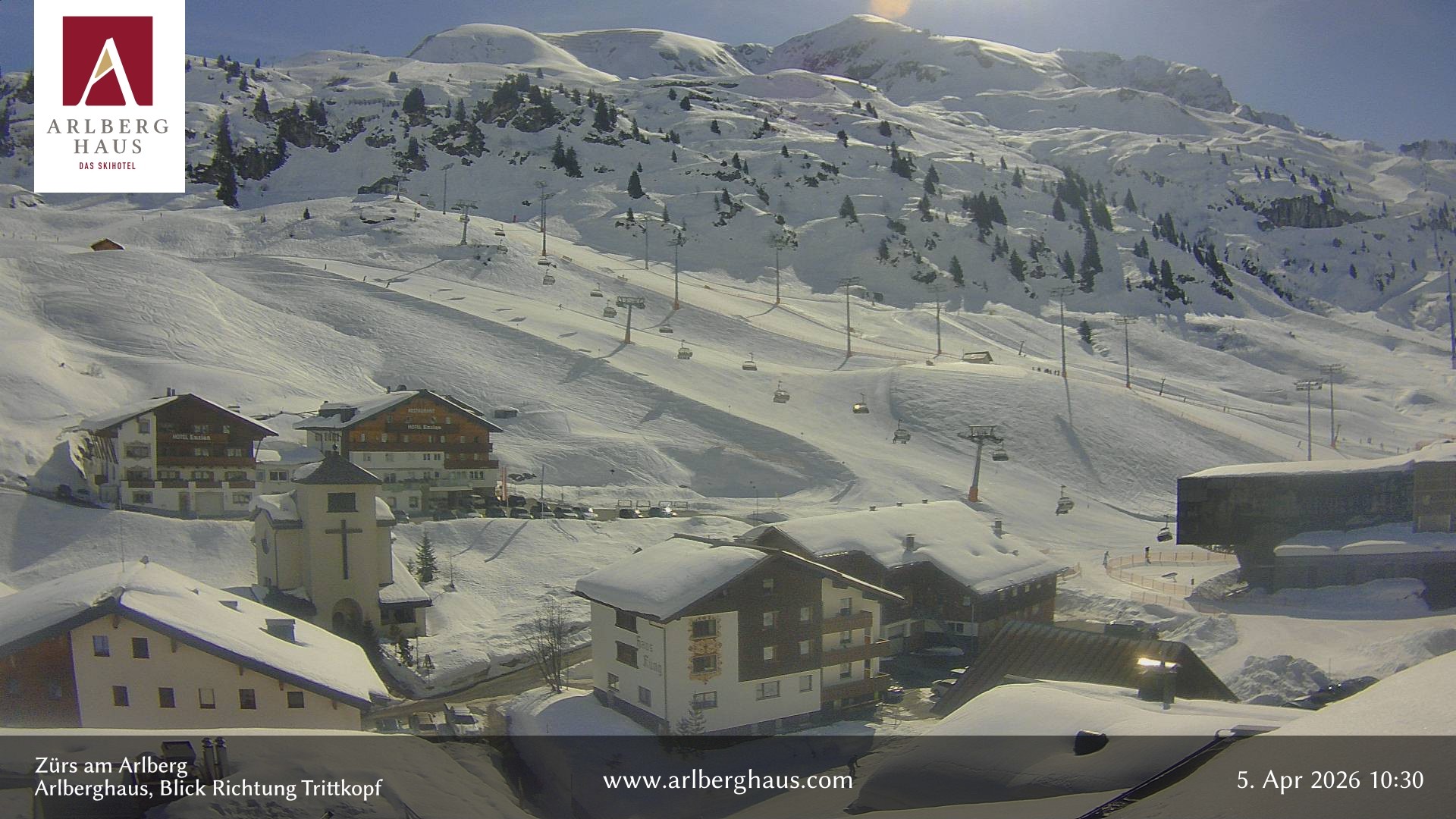 Archived image Webcam Arlberghaus at Zuers