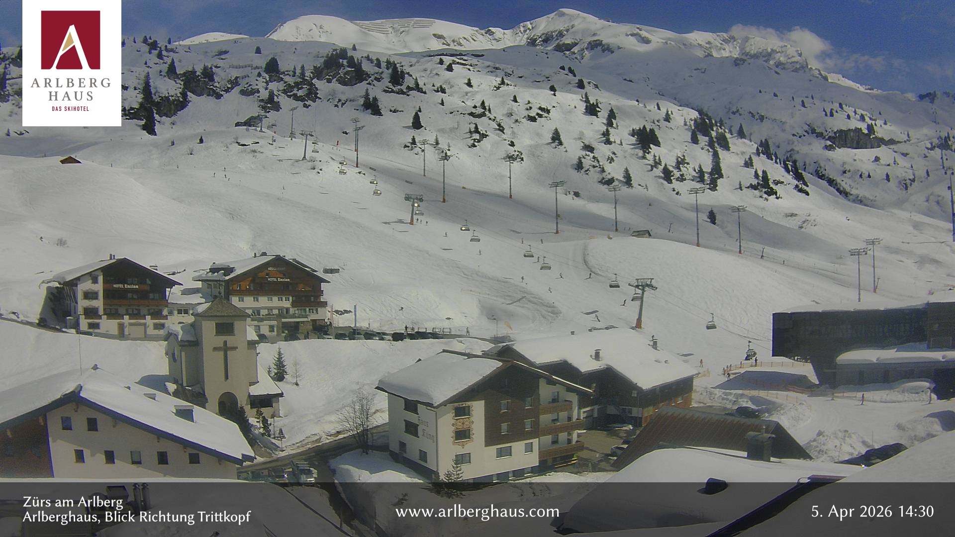 Archived image Webcam Arlberghaus at Zuers