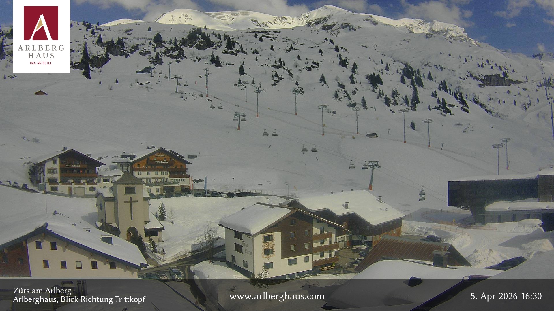 Archived image Webcam Arlberghaus at Zuers