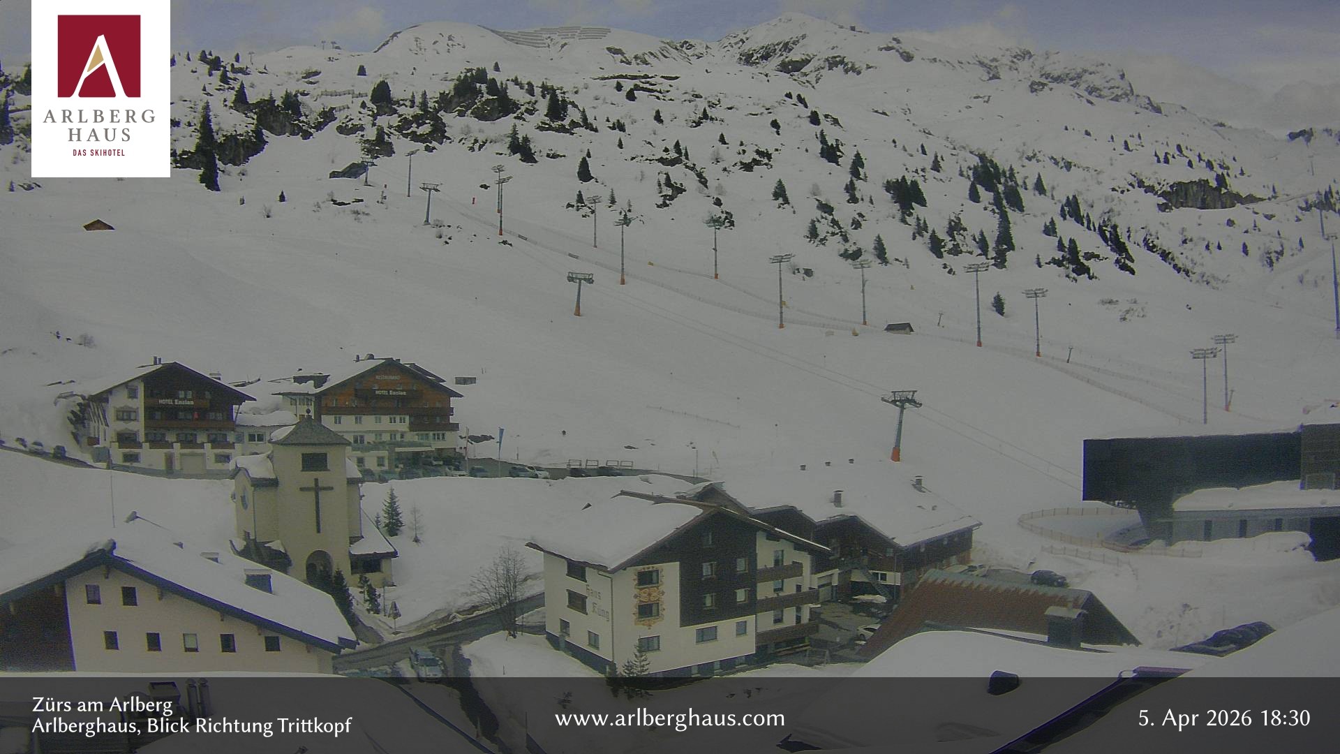 Archived image Webcam Arlberghaus at Zuers