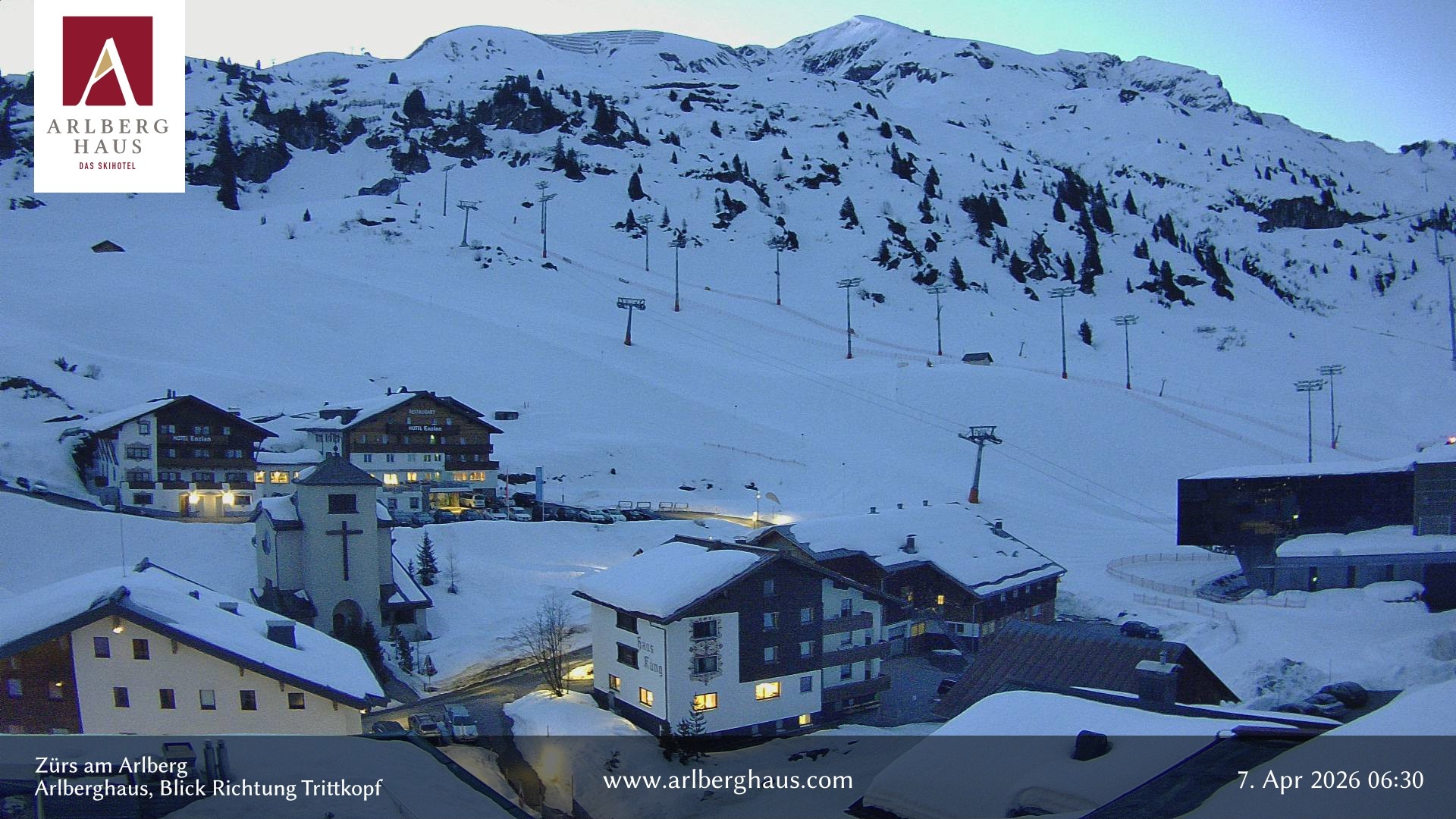 Archiv Foto Webcam Zürs: Hotel Arlberghaus