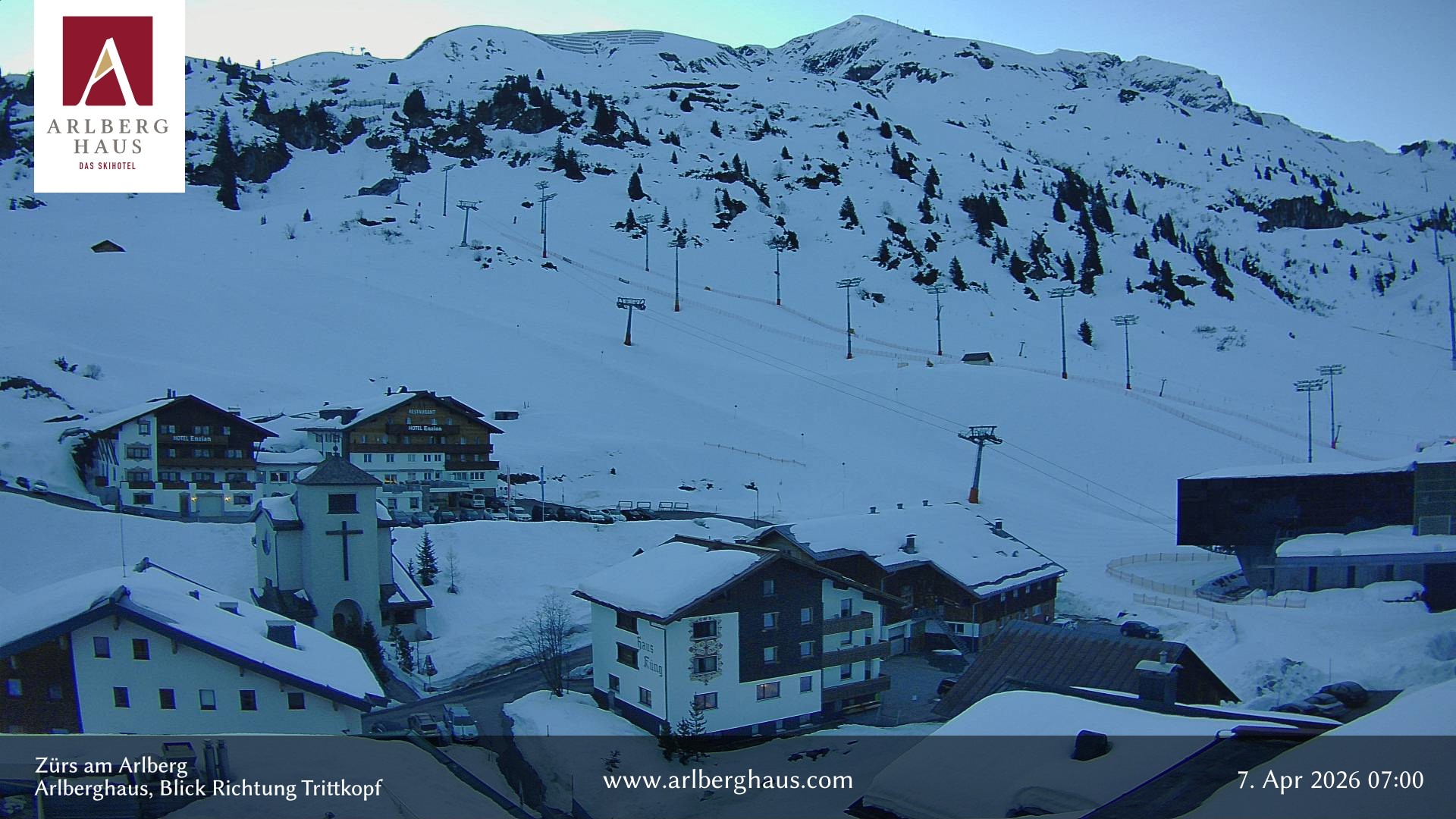 Archiv Foto Webcam Zürs: Hotel Arlberghaus