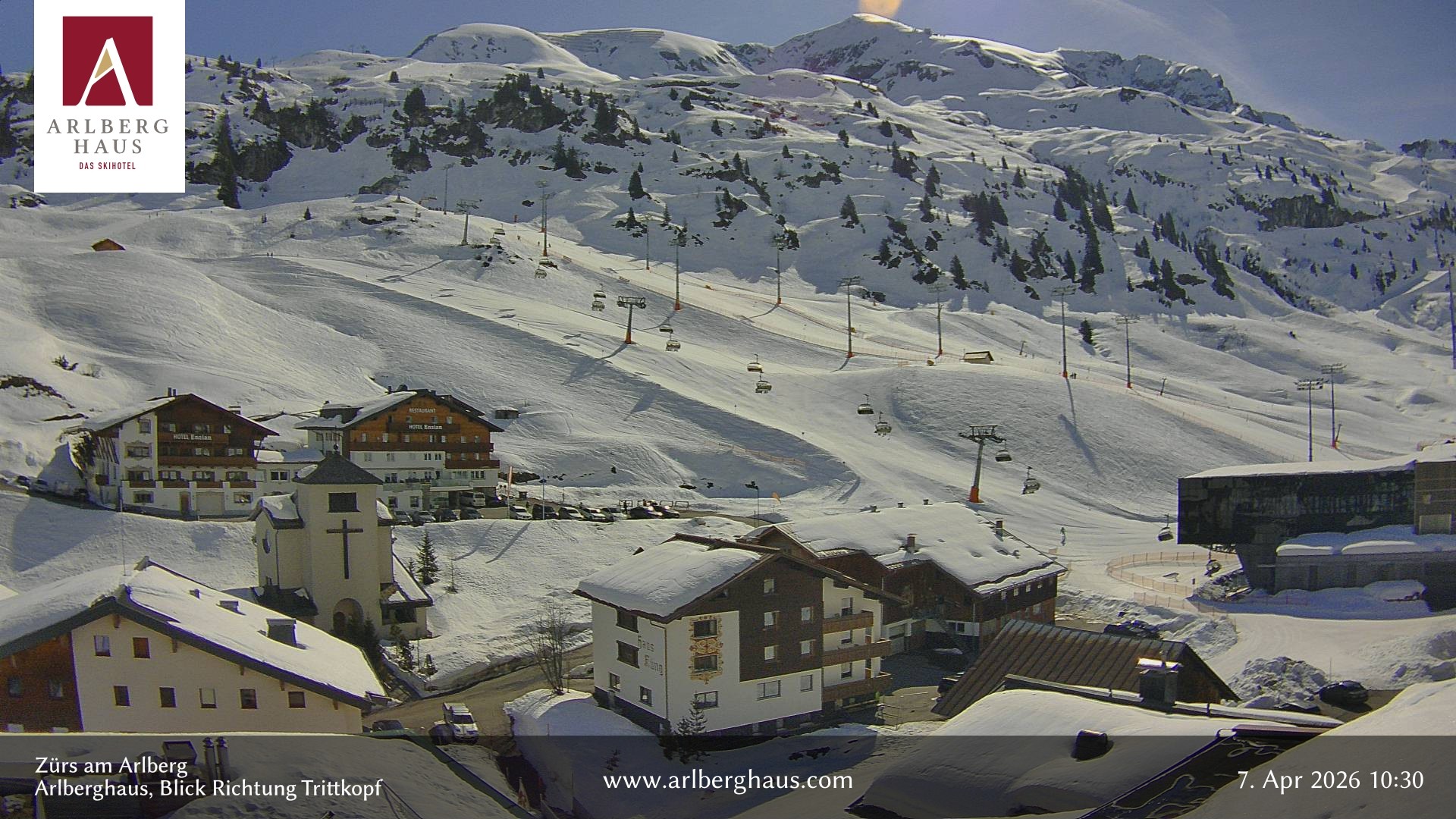 Archiv Foto Webcam Zürs: Hotel Arlberghaus