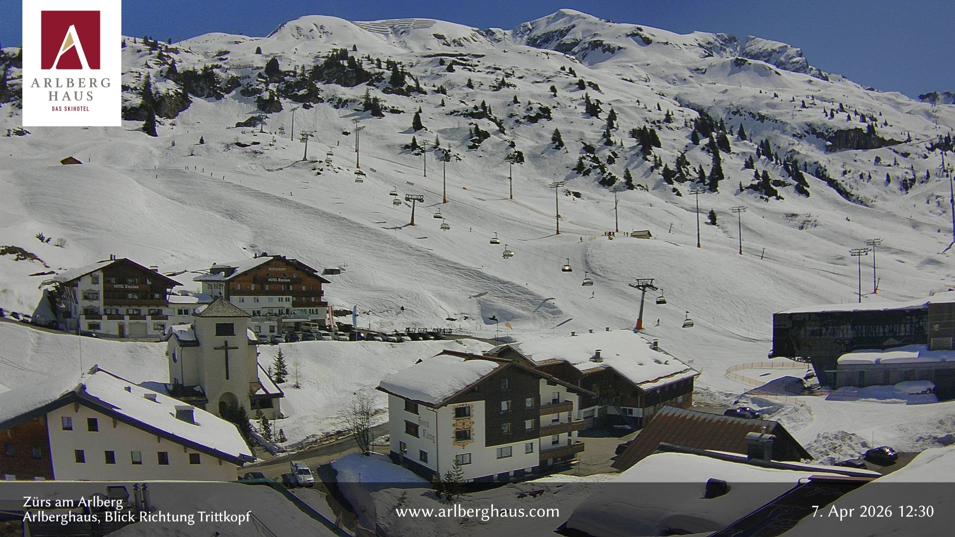 Archiv Foto Webcam Zürs: Hotel Arlberghaus