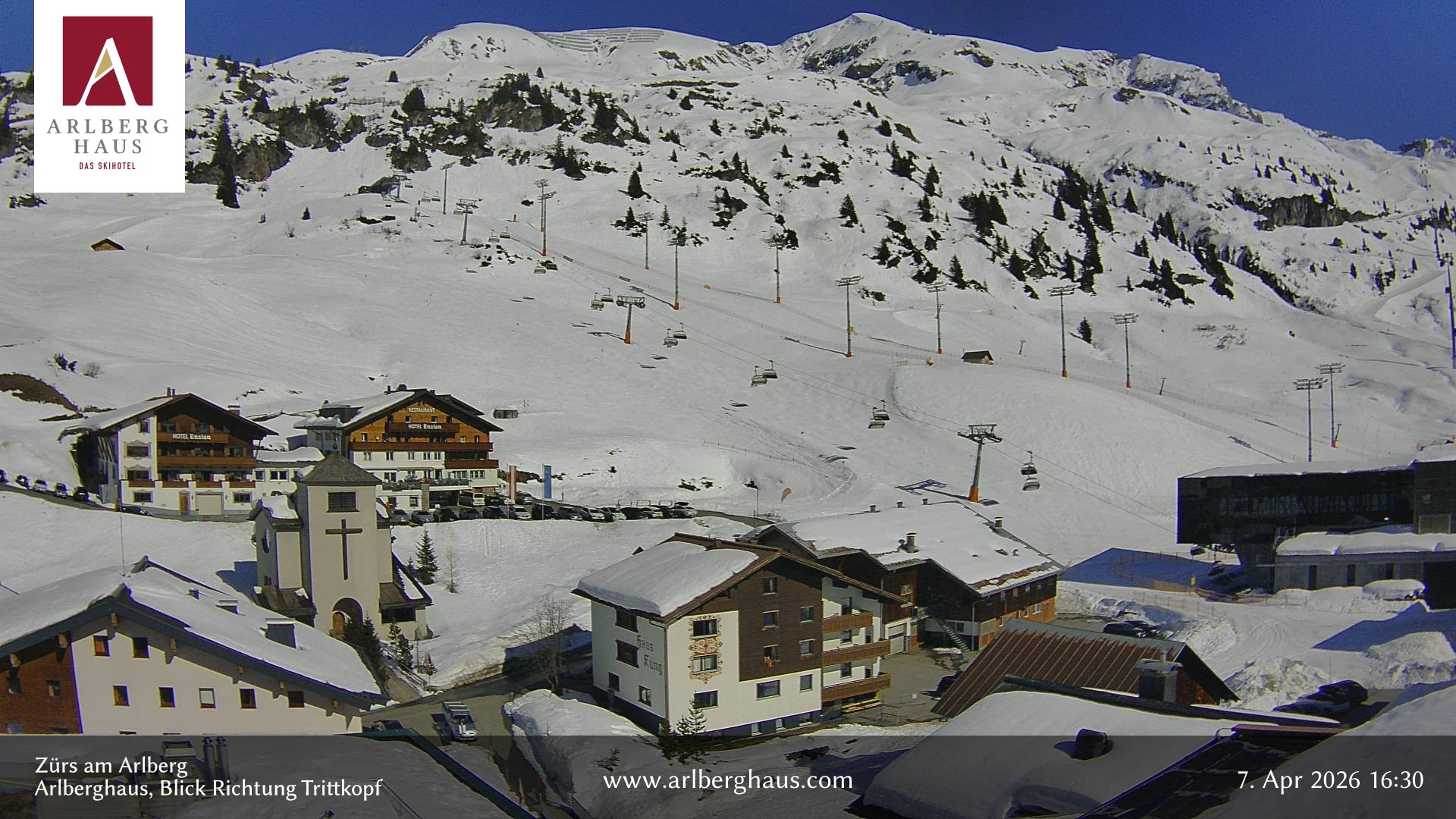 Archiv Foto Webcam Zürs: Hotel Arlberghaus