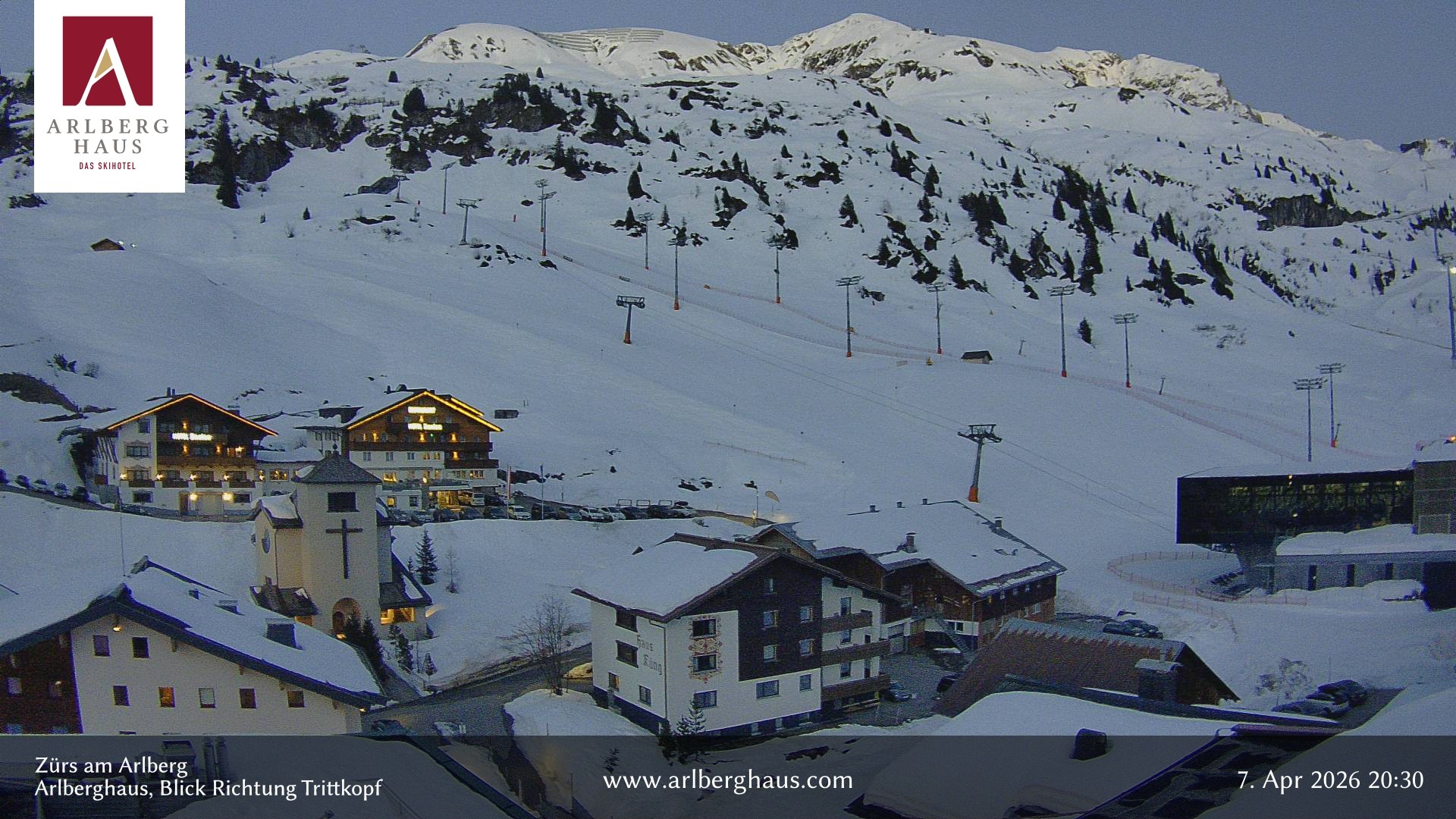 Archiv Foto Webcam Zürs: Hotel Arlberghaus