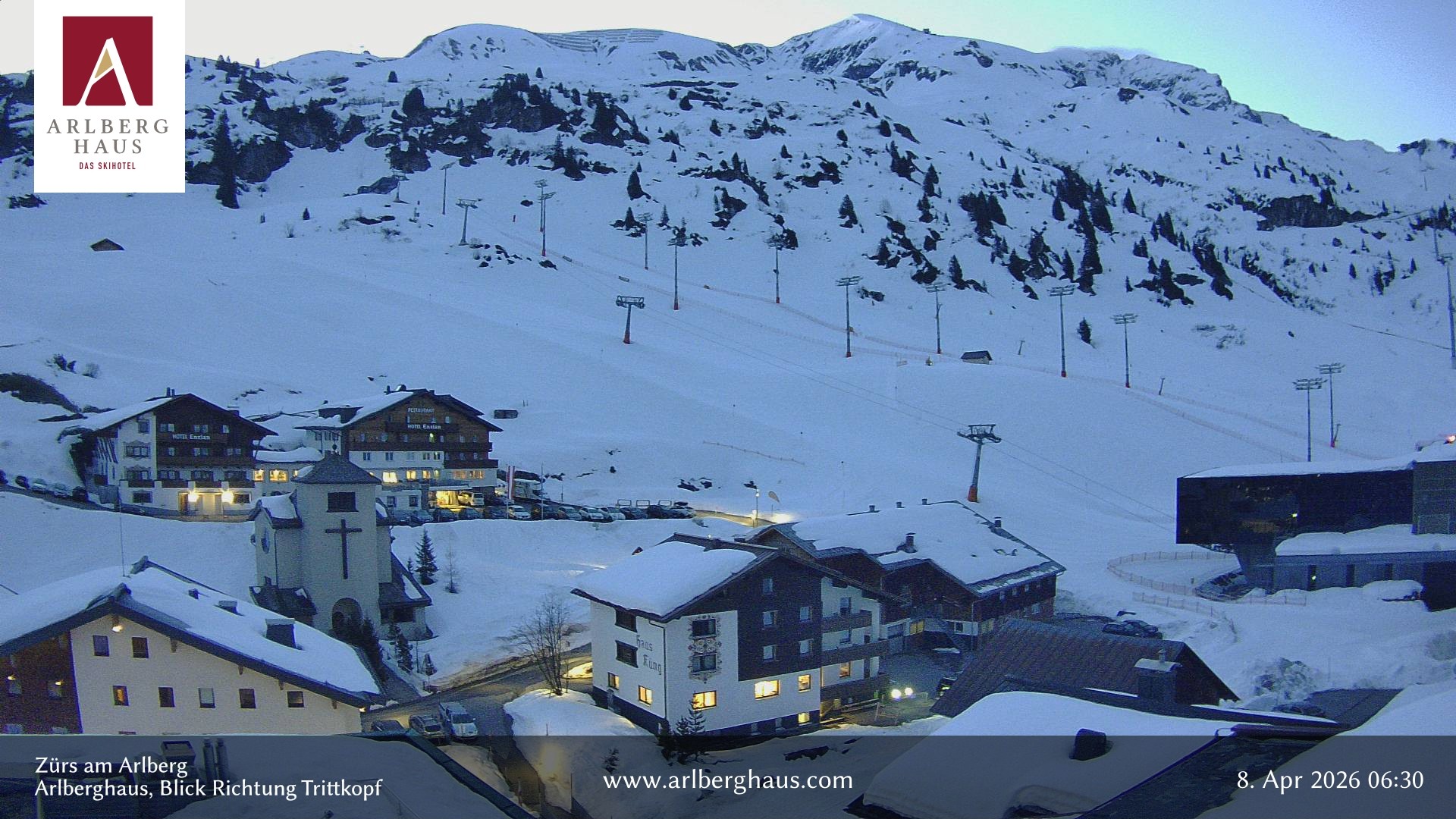 Archiv Foto Webcam Zürs: Hotel Arlberghaus