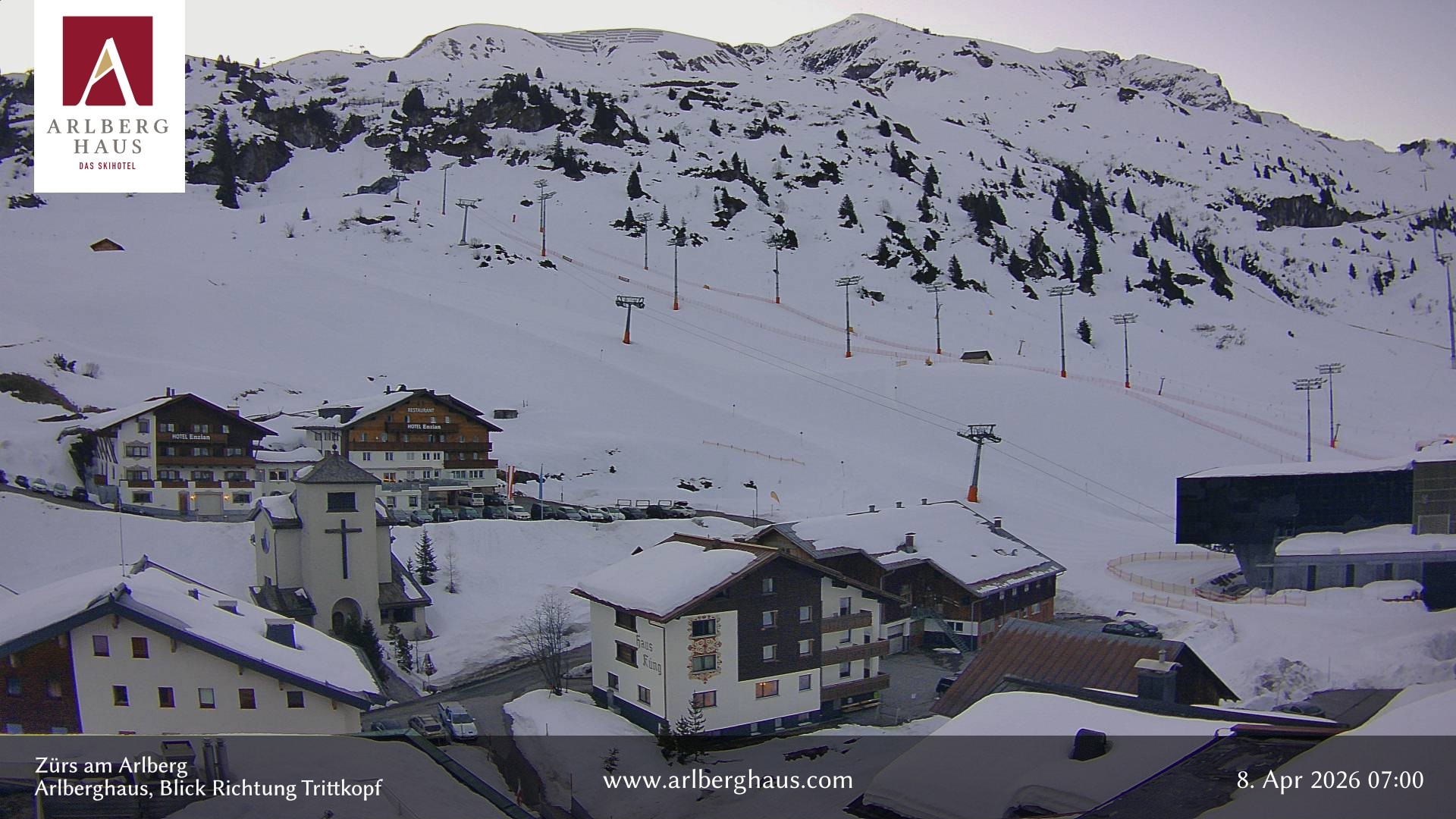 Archiv Foto Webcam Zürs: Hotel Arlberghaus